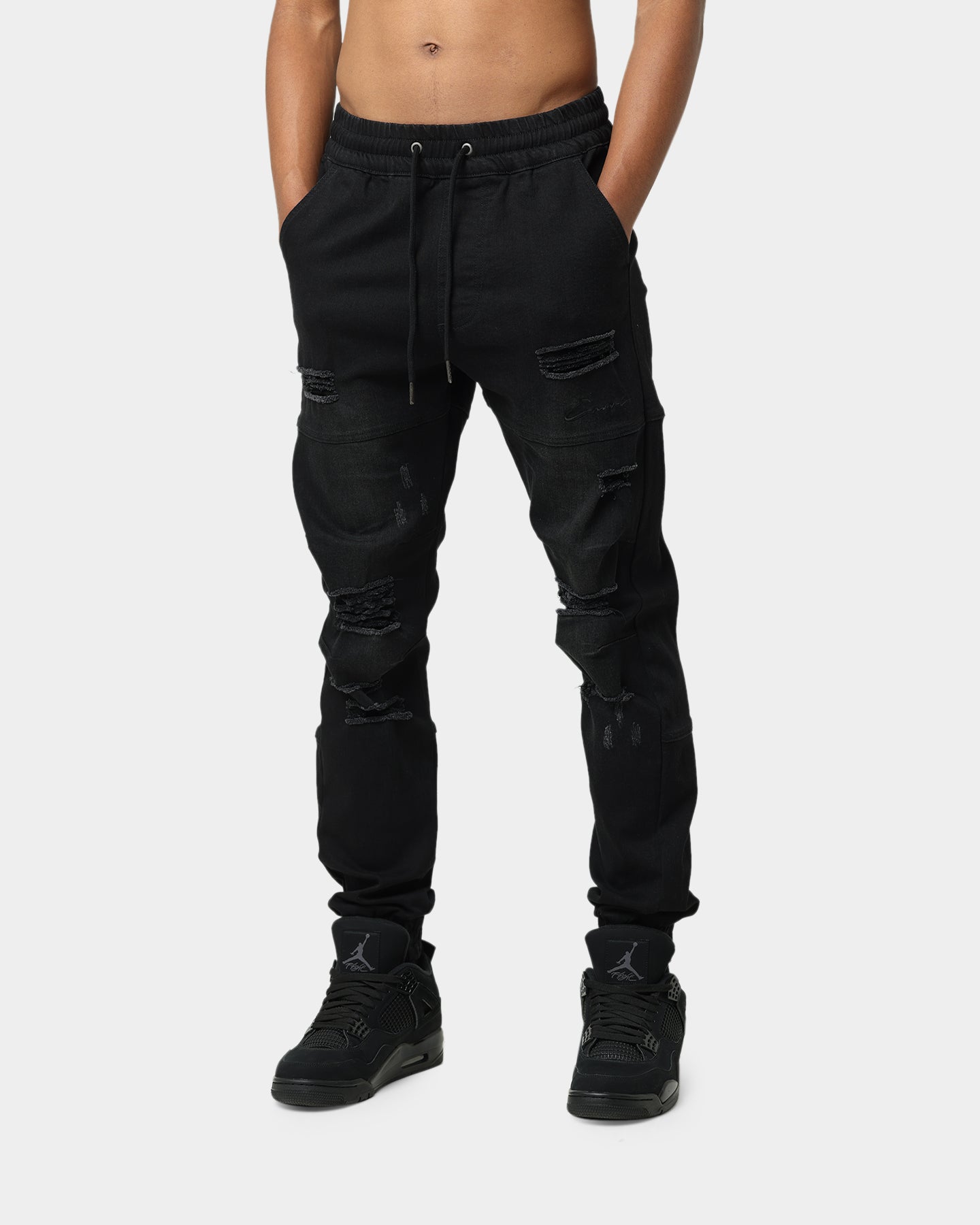 Carré Distressed Premiere Joggers Black、mySite、zt4zffjzw