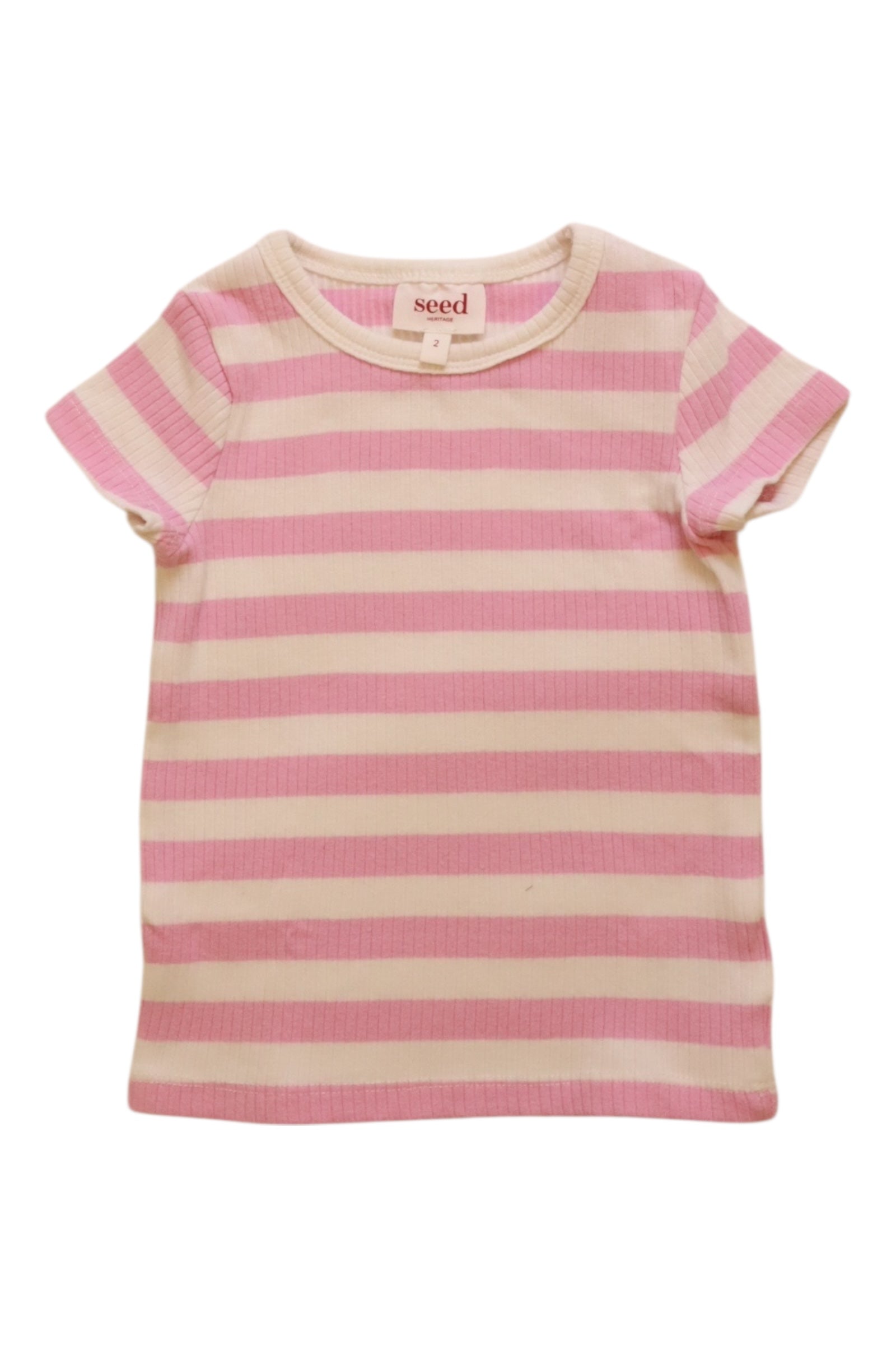 Seed Striped Short Sleeve Tee Size 2T、mySite、g9winljtr