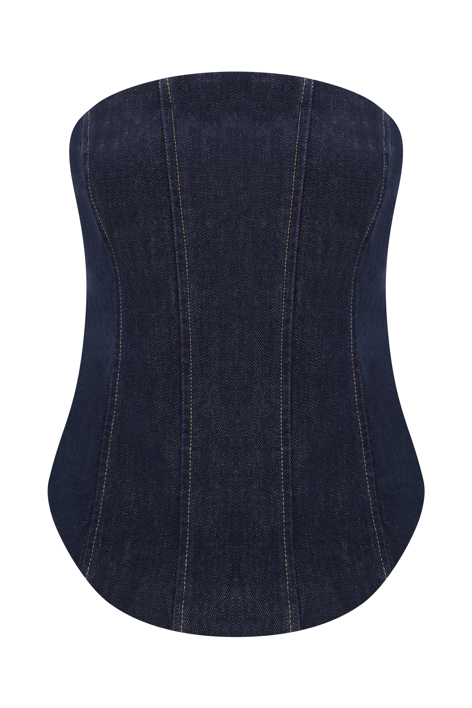 Monte Strapless Denim Corset - Washed Indigo Blue、mySite、solidvoid