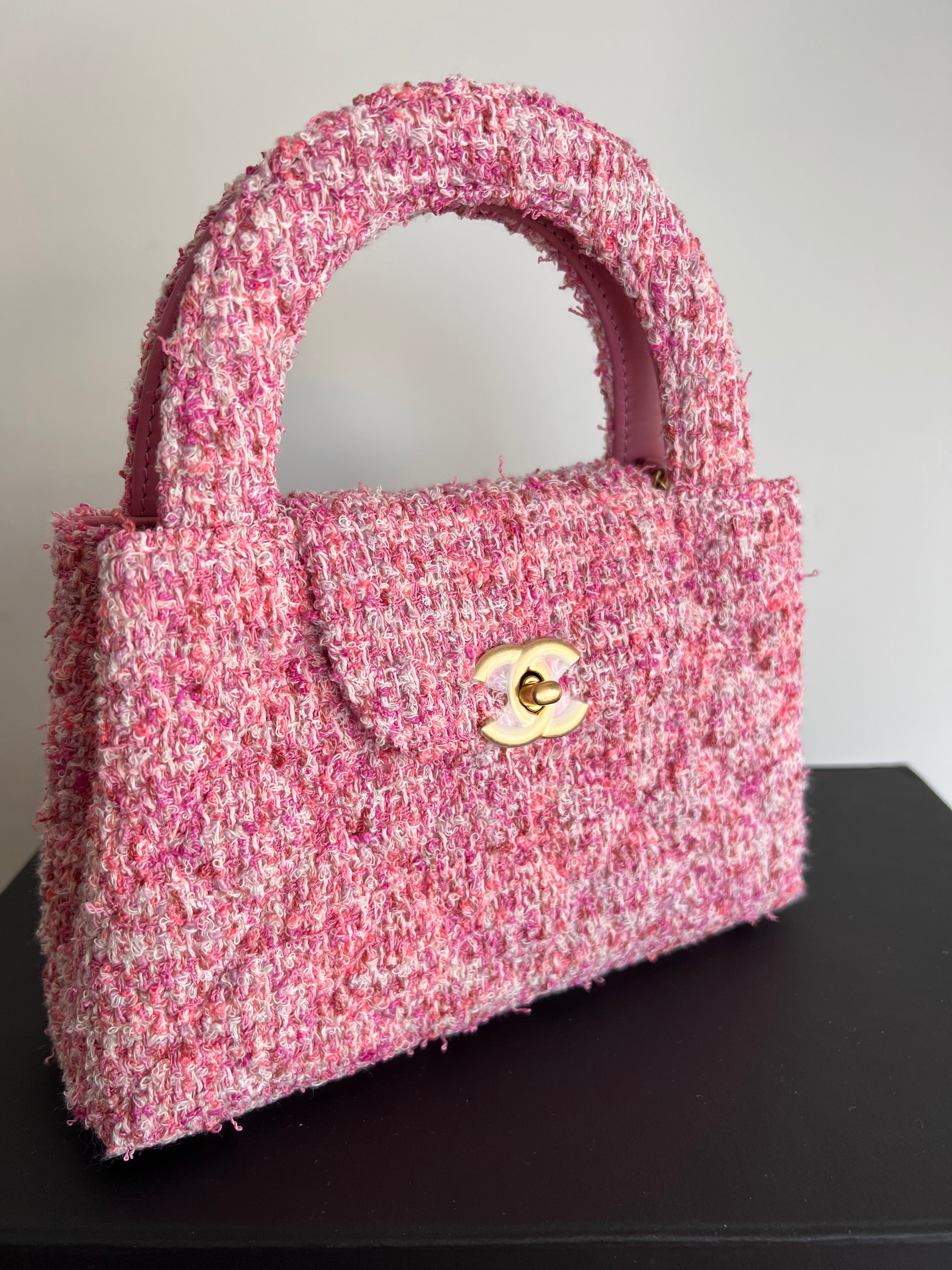 Chanel Kelly Shopping Bag Cotton Tweed Pink & Ecru (Mini)、mySite、garminoutage.com
