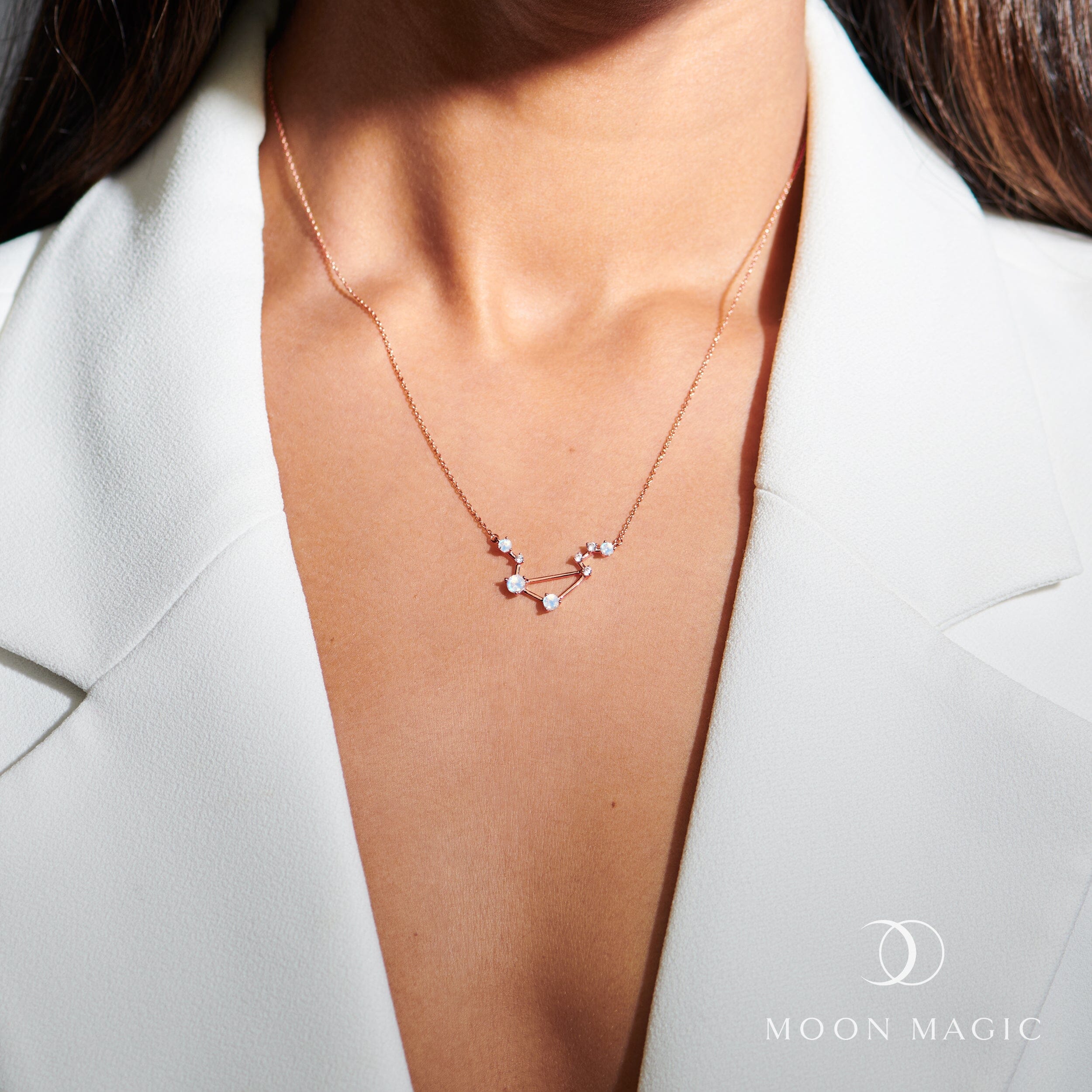 Moonstone Necklace - Libra Zodiac Constellation、mySite、hinf8tx79