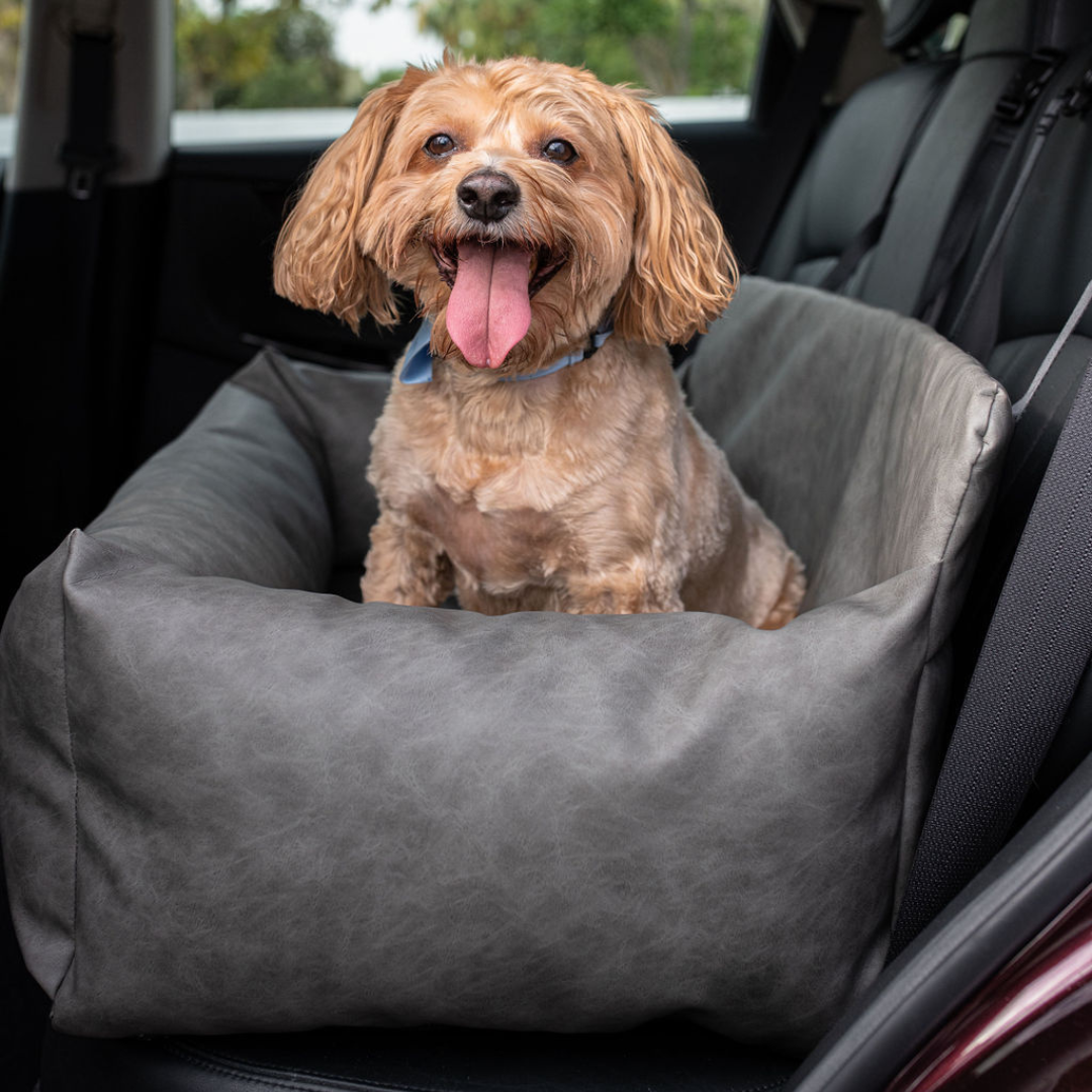 PupProtector™ Faux Leather Memory Foam Dog Car Bed - Slate Gray、mySite、solidvoid