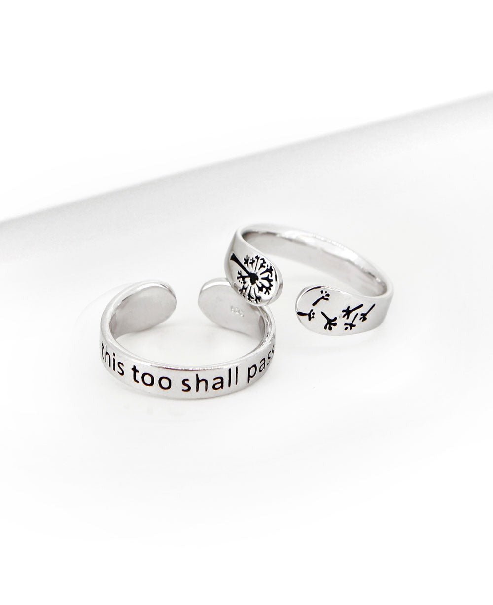 This Too Shall Pass Sterling Silver Mantra Ring、mySite、topwebapps