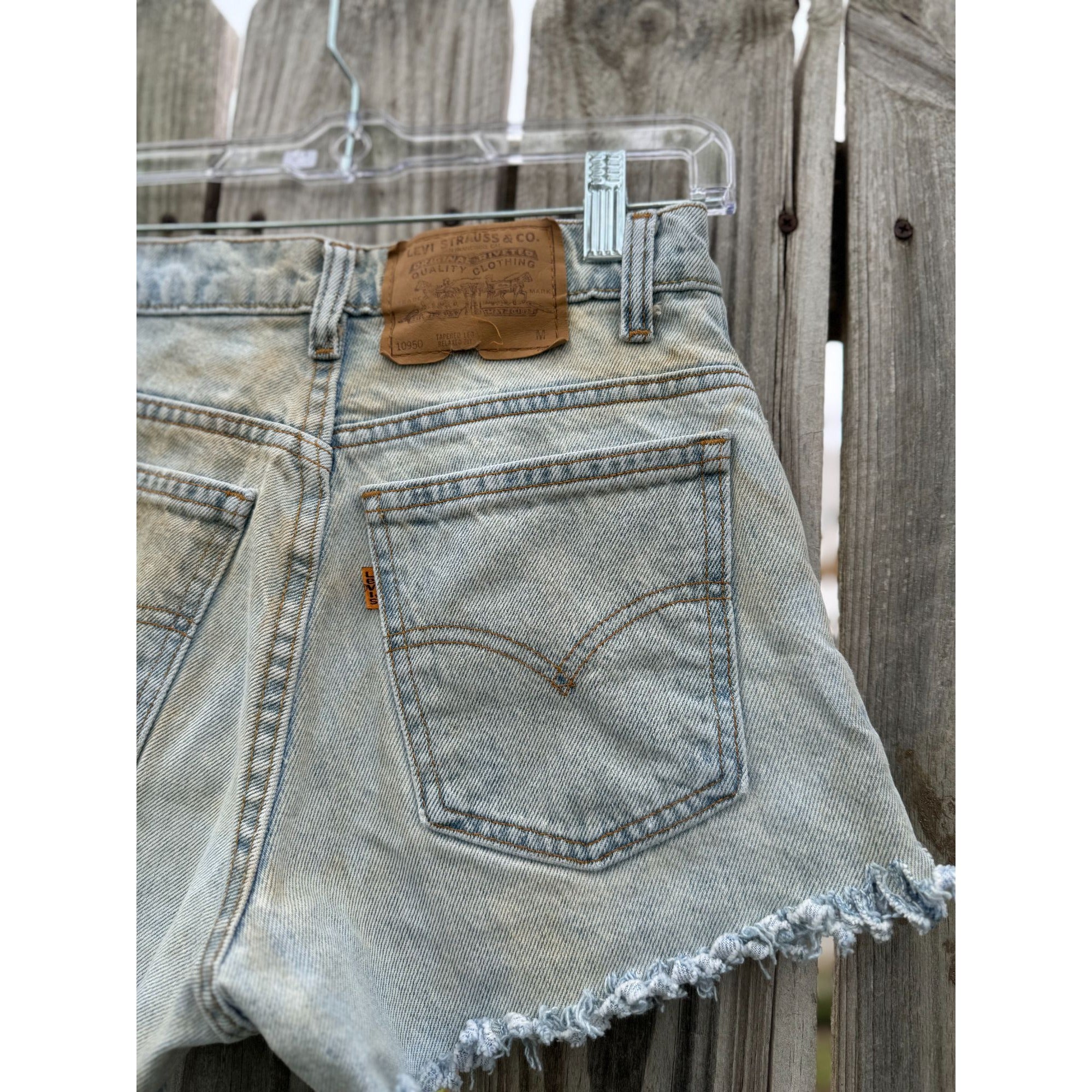 95' Levi's 950 Tapered Leg Orange Tab Cut Off Raw Hem Jean Shorts 5、mySite、garagedoors4me