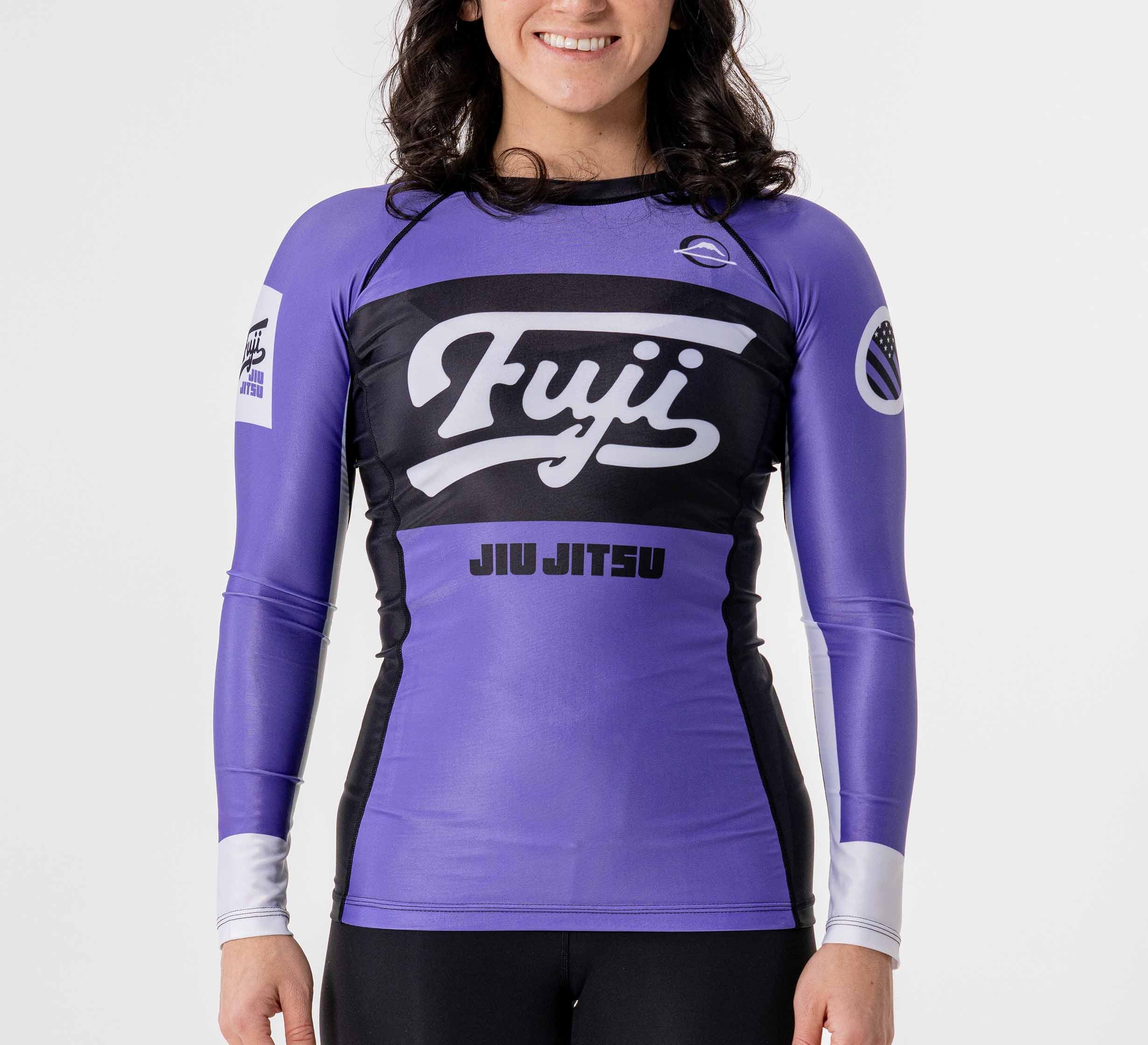 Womens Jiu Jitsu Script Flex Lite Long Sleeve Rashguard Purple、mySite、gigharbornorthrealestate