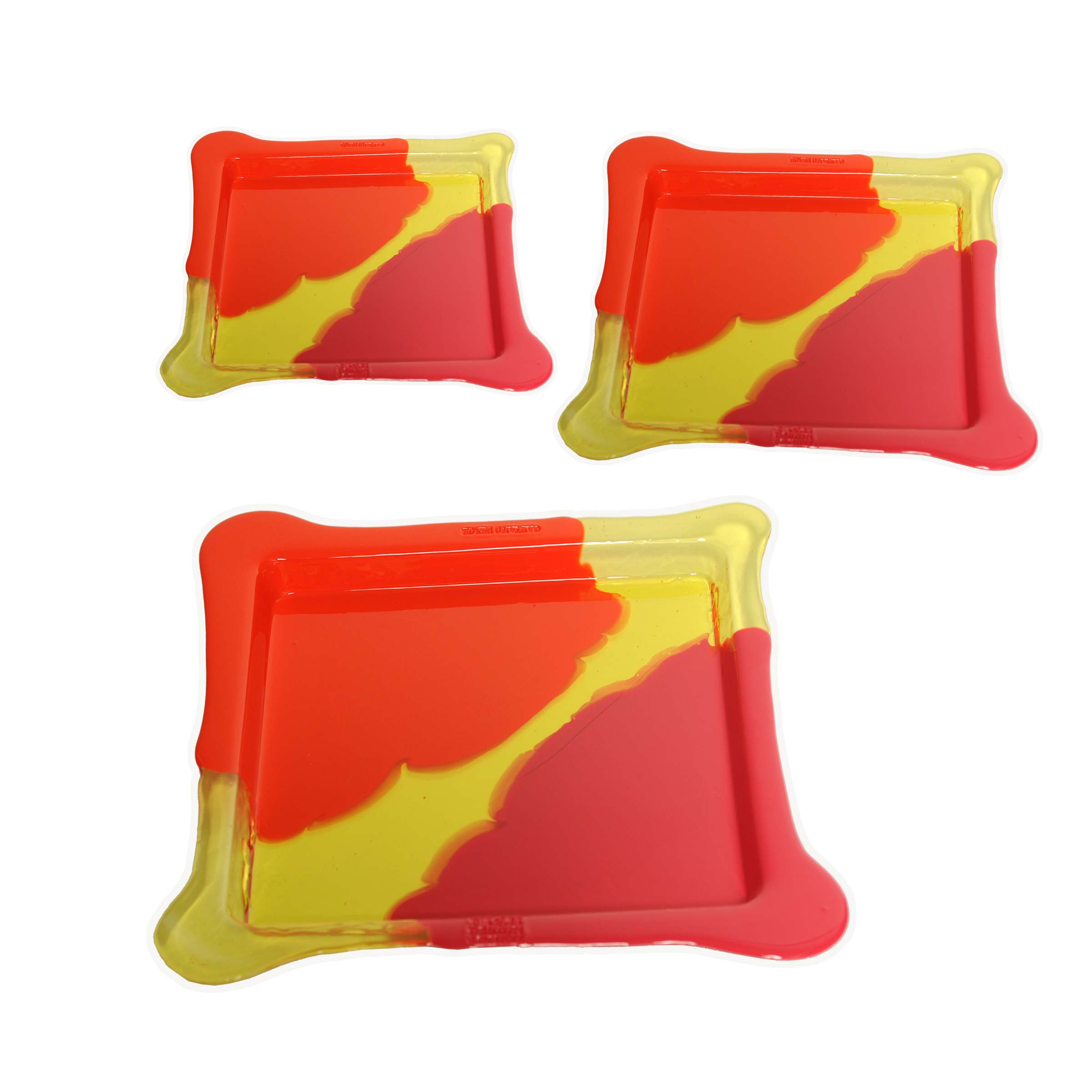 Resin Square Tray TRY-TRAY Red Set of Three by Gaetano Pesce for Fish Design、mySite、neckold