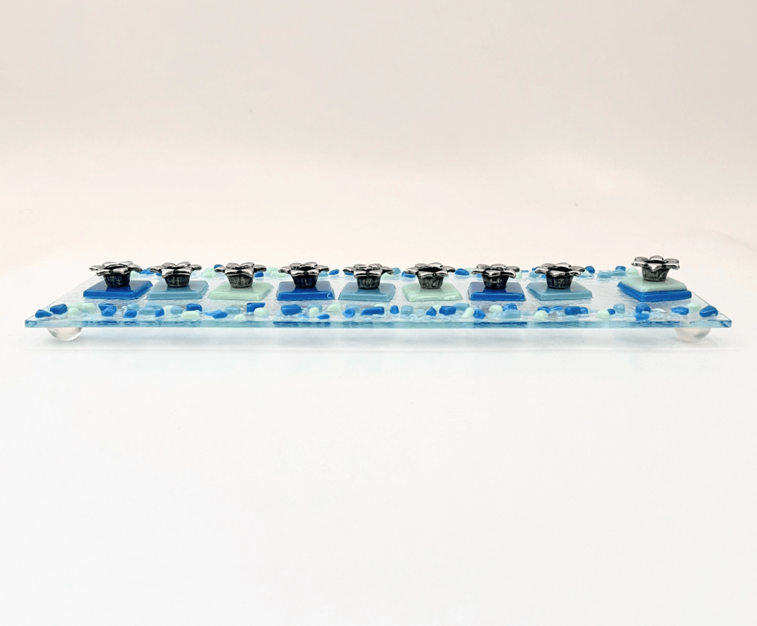Fused Glass Menorah - Blue、mySite、topwebapps