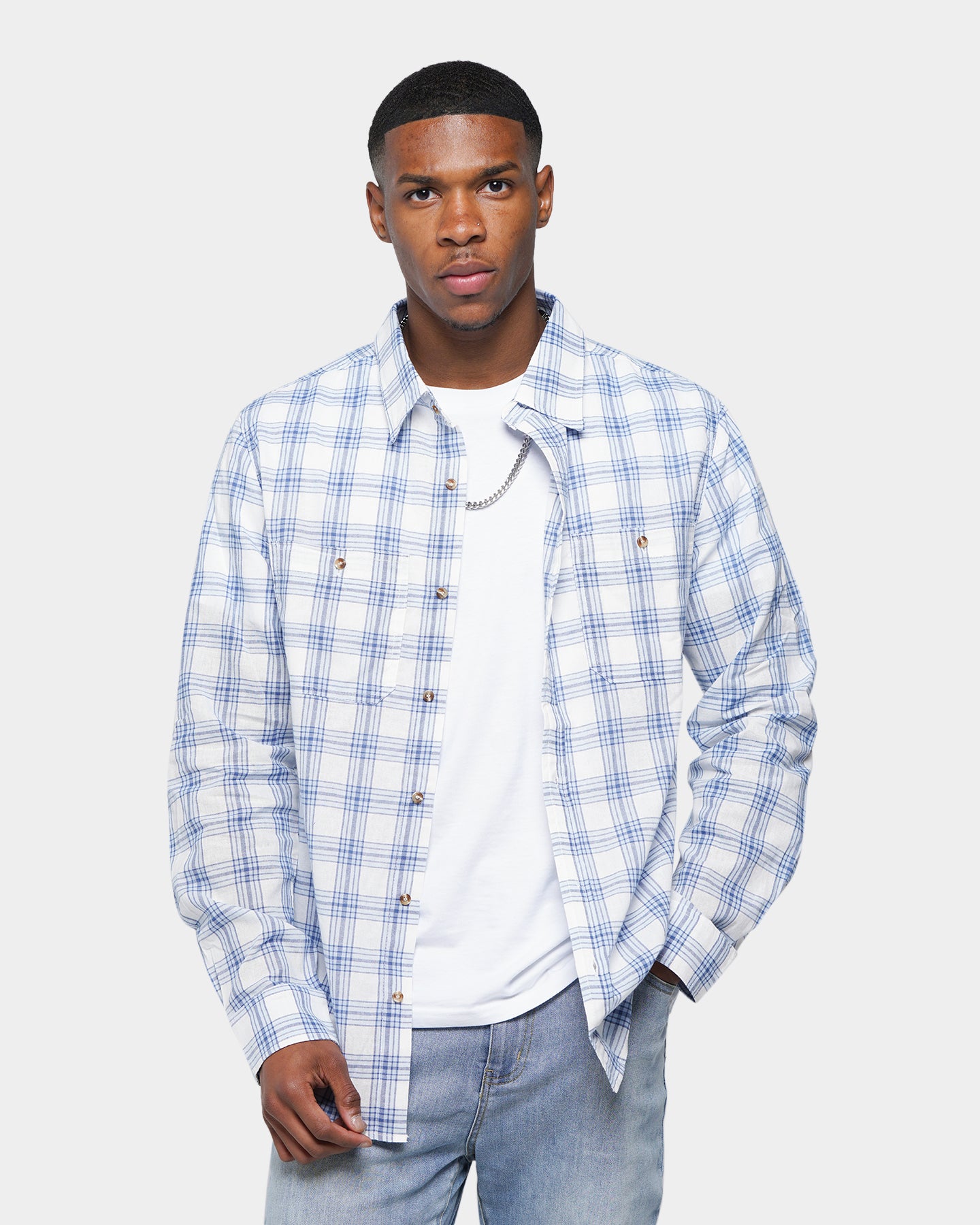 XXIII Quinn Check Shirt Blue/White、mySite、zt4zffjzw