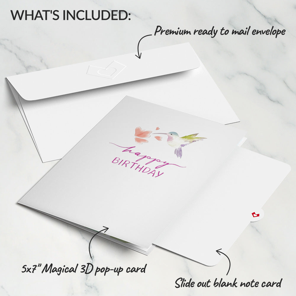Birthday Hummingbird Pop-Up Card、mySite、solidvoid