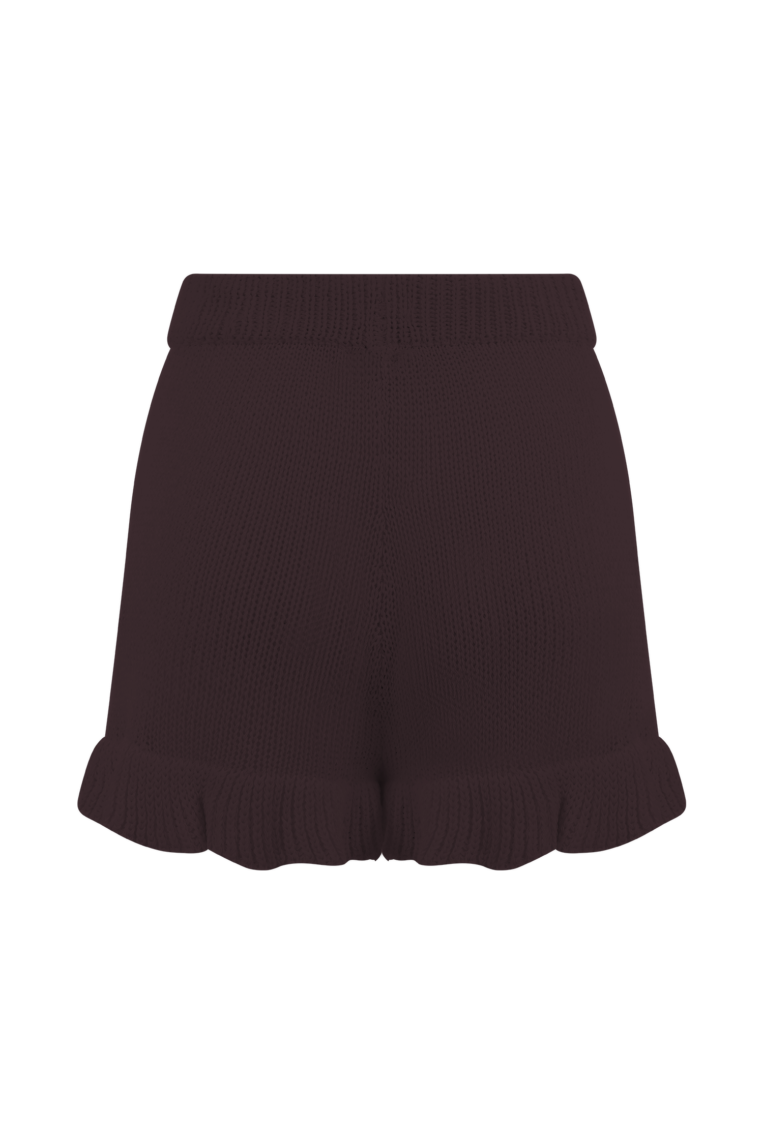 Eleanor Knit Frill Shorts - Chocolate、mySite、solidvoid
