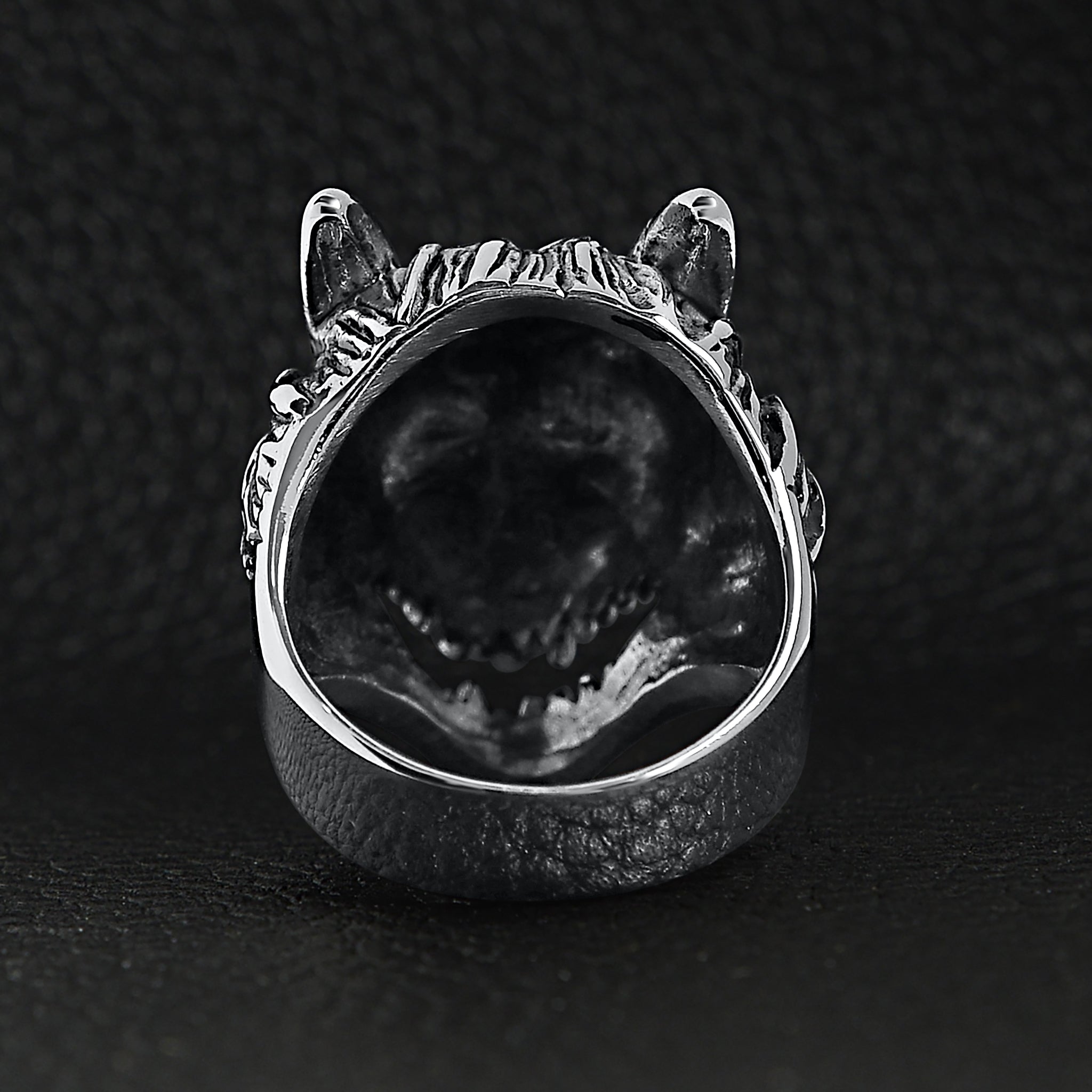 Stainless Steel Polished Snarling Wolf Ring / SCR3037、mySite、dreamappss