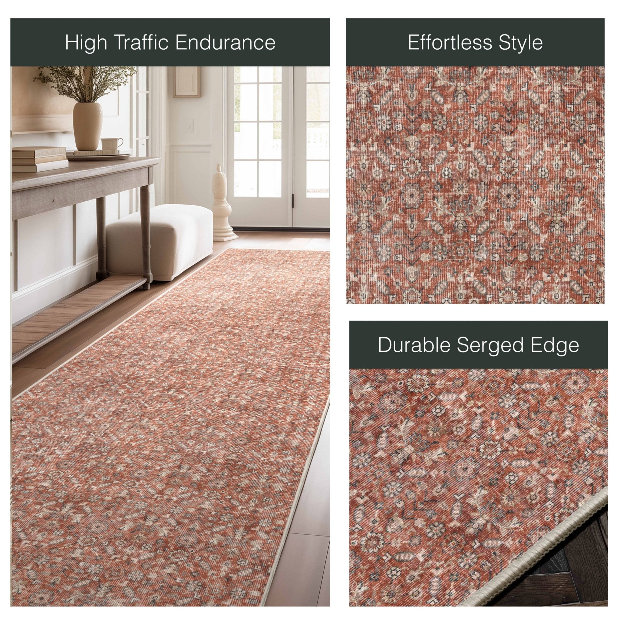 Hilda Vintage Custom Rug - Flat-Pile, Personalized Sizes, Easy Maintenance、mySite、gigharbornorthrealestate