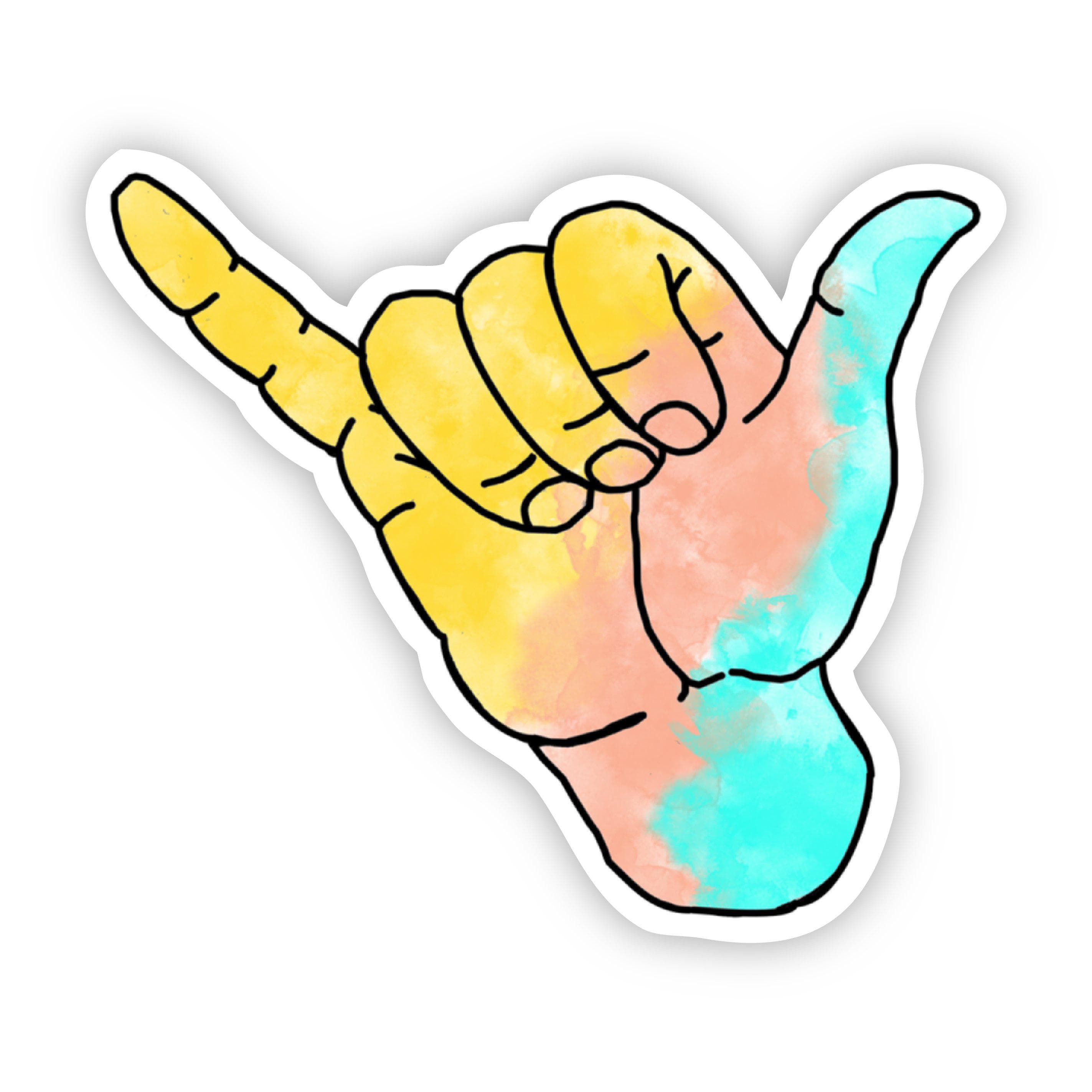  Hang Loose Yellow, Red, Blue Sticker、mySite、elrpsem3k
