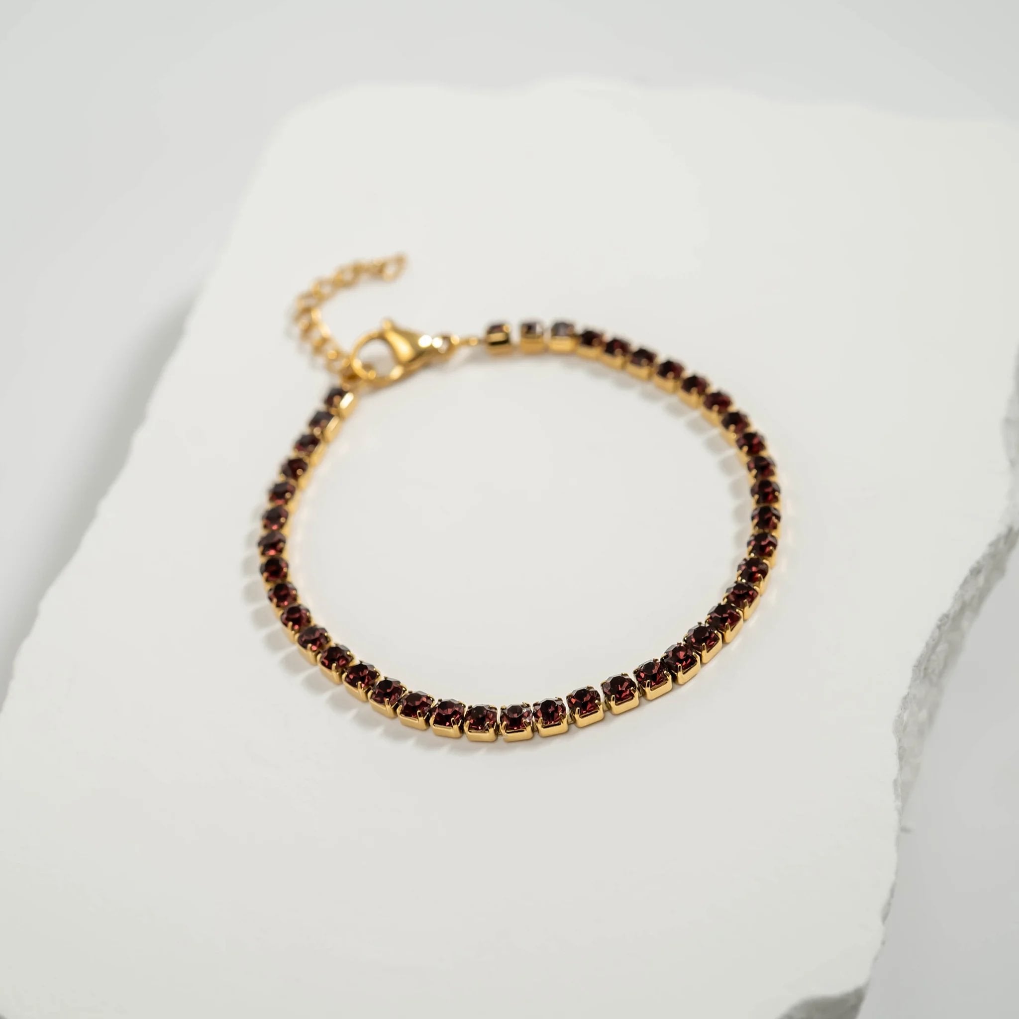 18K Gold PVD Stainless Steel Birthstone Tennis Bracelet / TBR0008、mySite、dreamappss