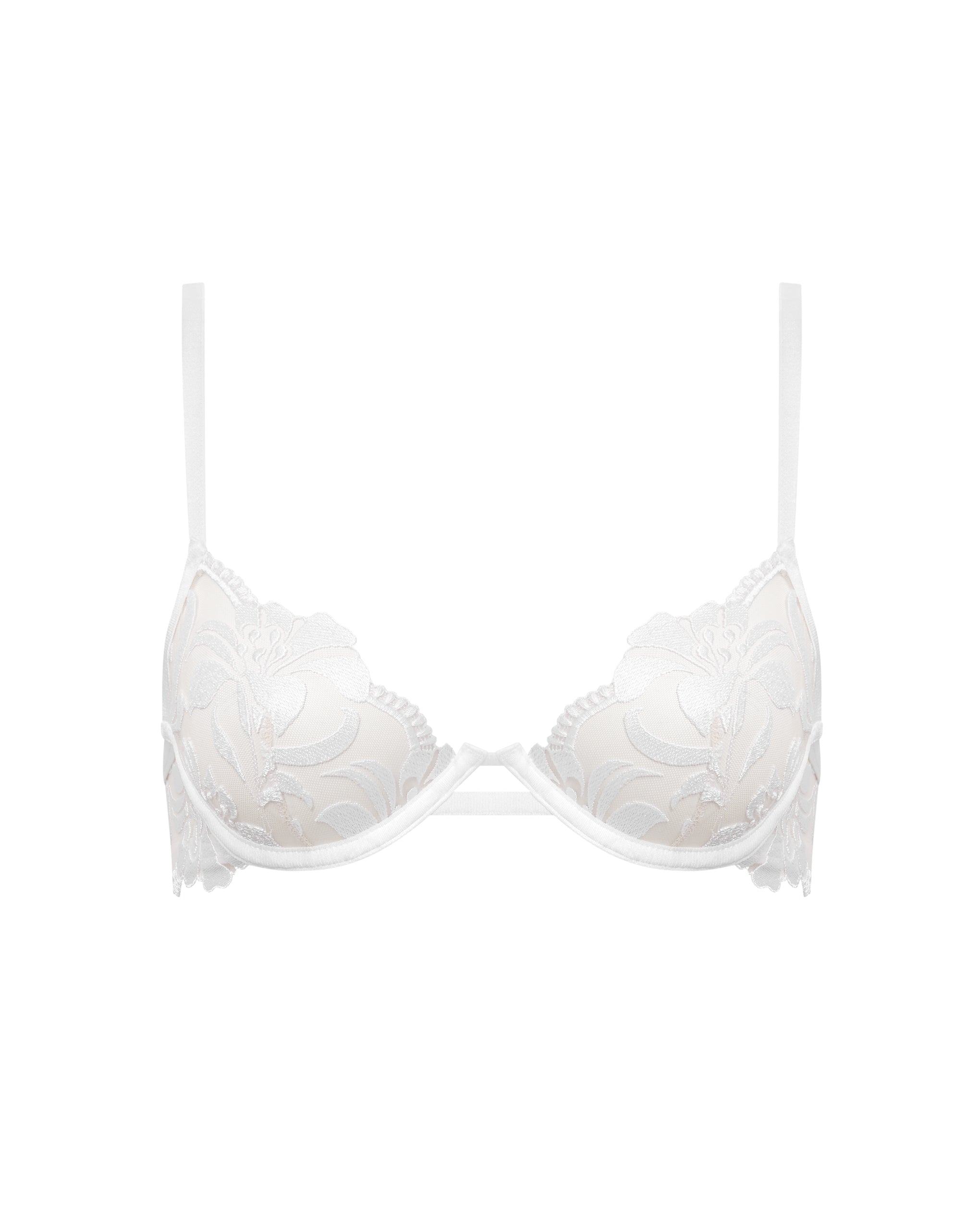 Leonora Floral Embroidered Bra White、mySite、bengalsvssteelers