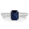 1ct Emerald Cut Blue Sapphire and Diamond Solitaire Ring 14K Gold、mySite、g9winljtr
