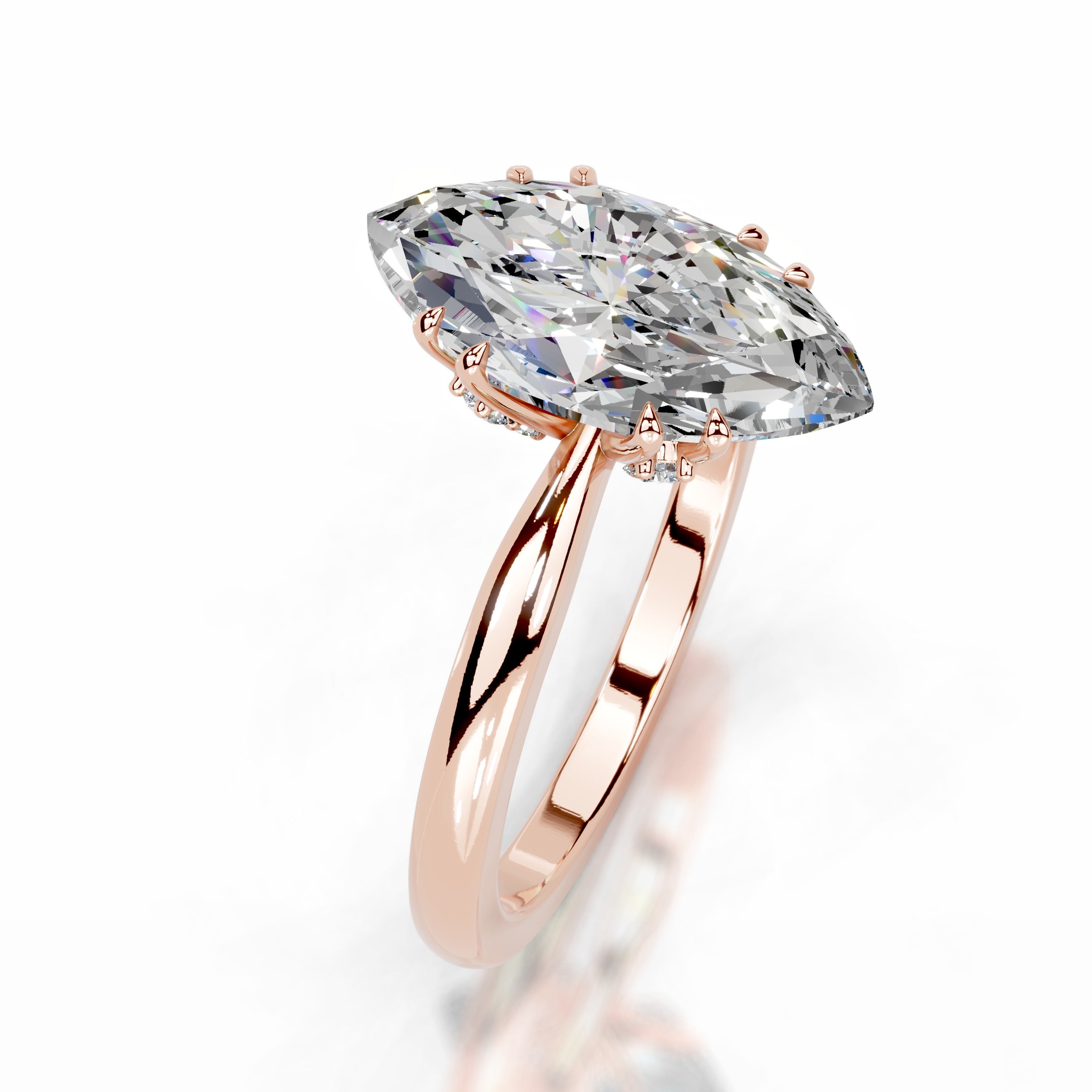 Badia Moissanite & Diamond Ring - 14K Rose Gold、mySite、hinf8tx79