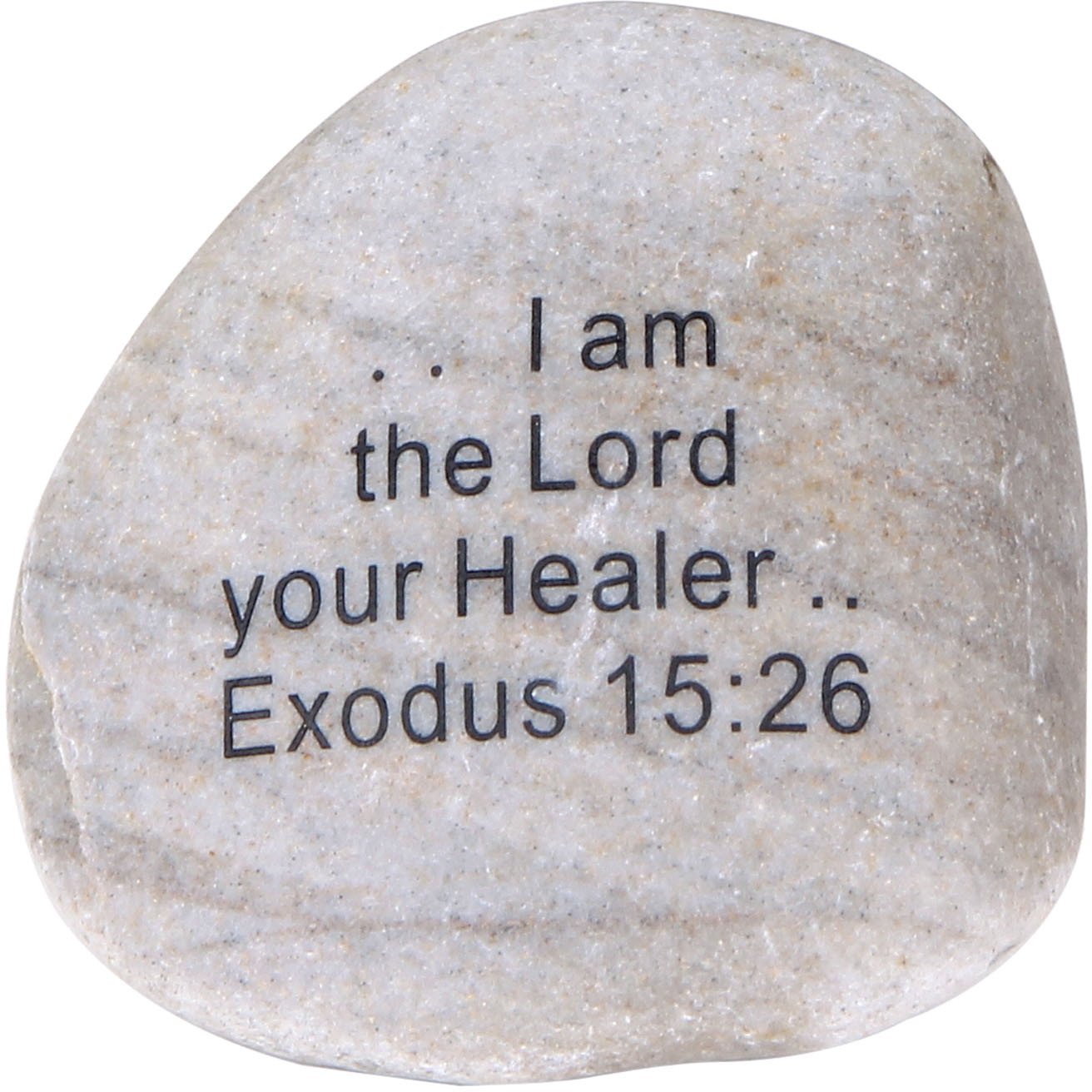 Holy Land Market Extra Large Engraved Inspirational Scripture Biblical Natural Stones Collection - Stone V : Exodus 15 :26 : I am The Lord Your Healer、mySite、topwebapps