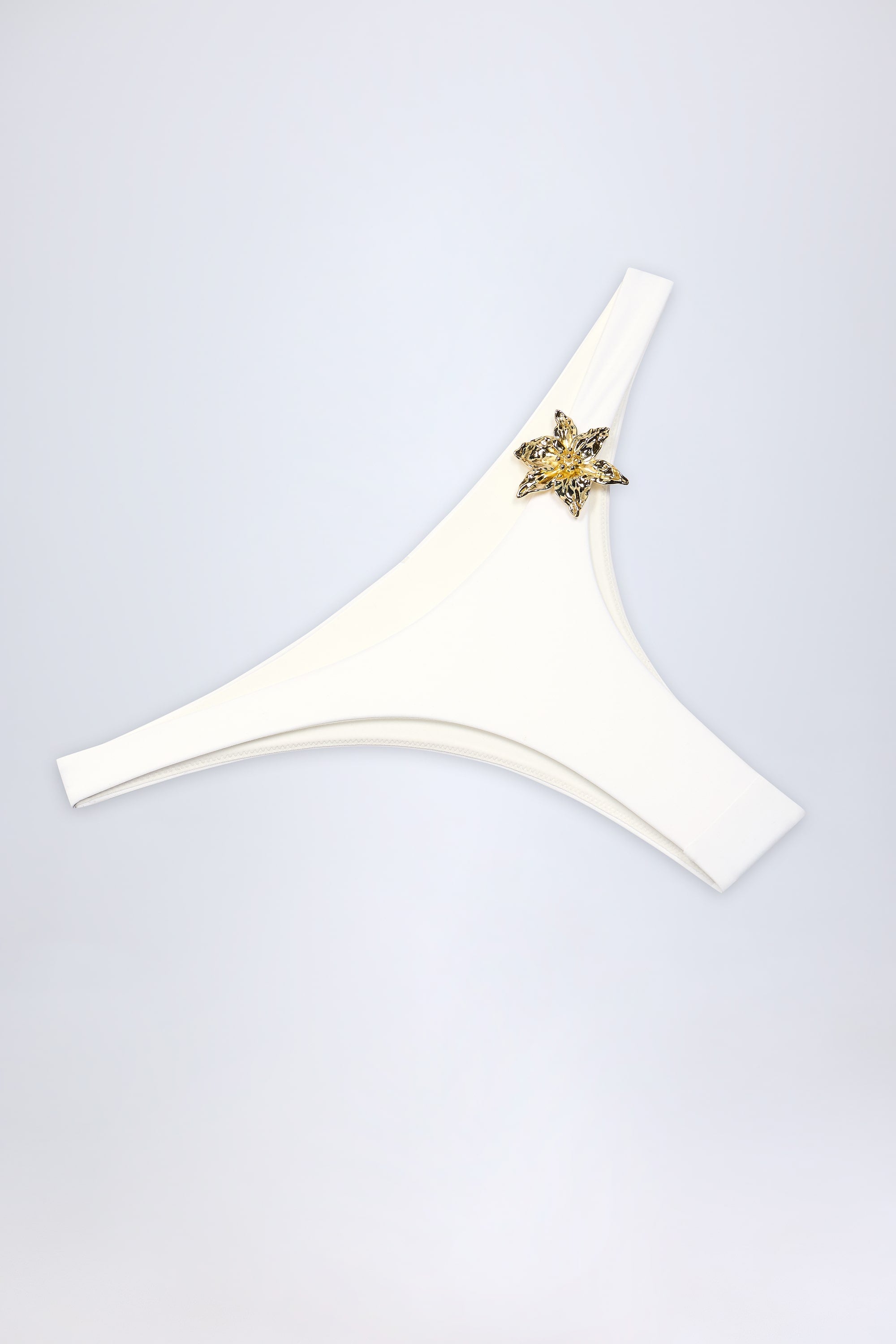  Hardware-Detail Cheeky Bikini Bottoms in White、mySite、sugarbowlscore