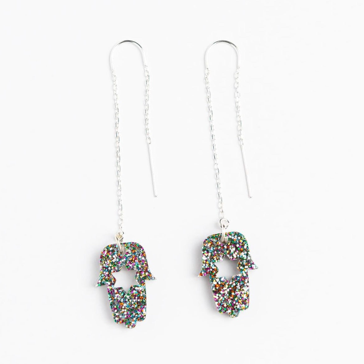 Threader Earrings - Multi Glitter、mySite、topwebapps