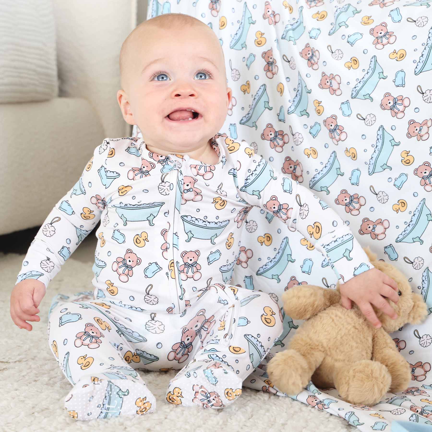  Bathtime Besties Zipper Footie | Blue、mySite、layawaytickets