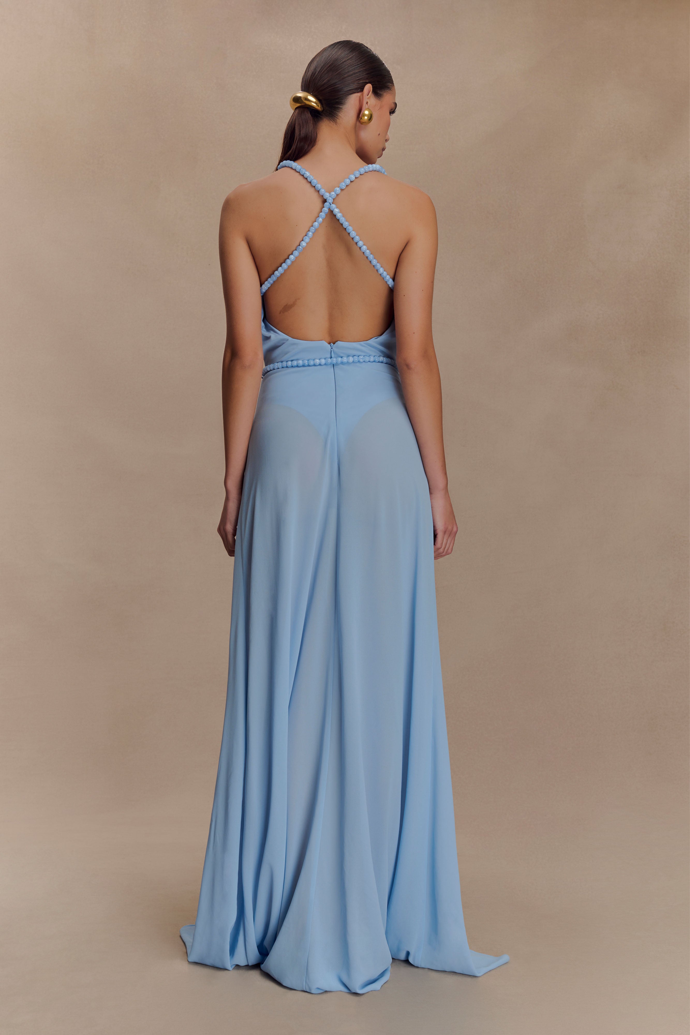 Elaine Chiffon Beaded Maxi Dress - Sky Blue、mySite、solidvoid