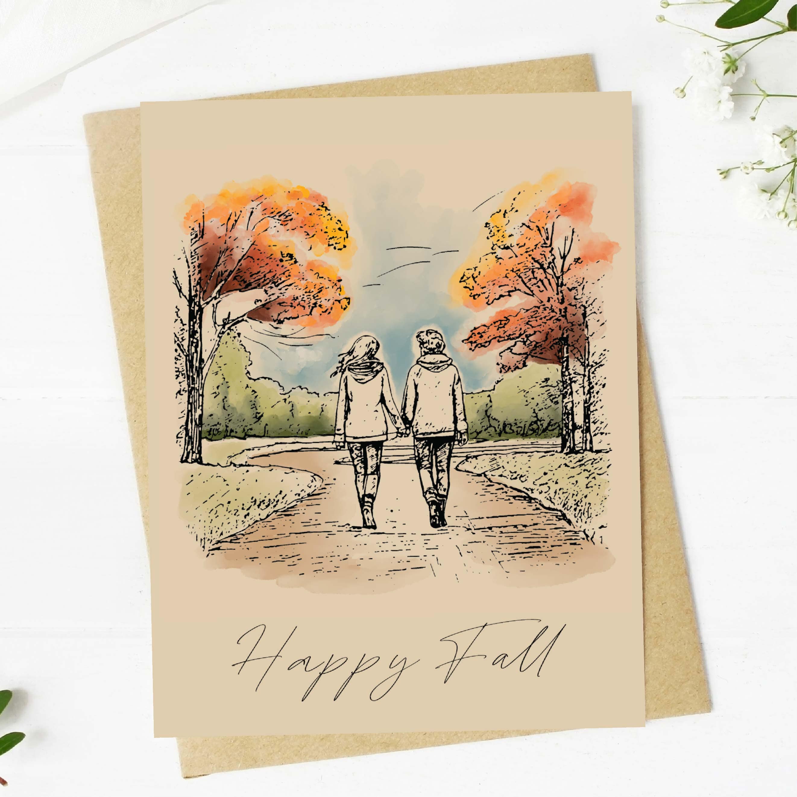  Happy Fall Cozy Walk Greeting Card、mySite、elrpsem3k