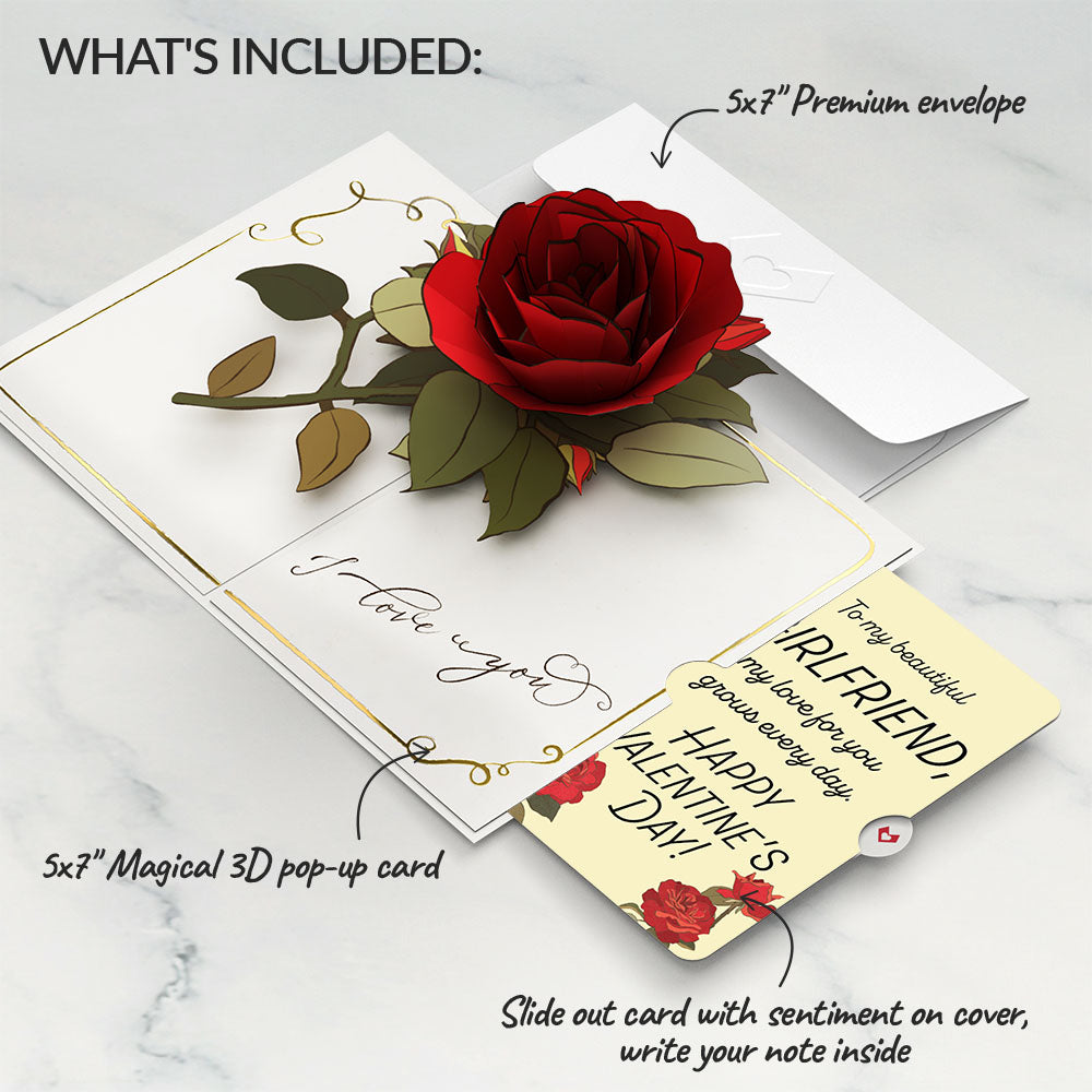 I Love You Roses Valentine Pop-Up Card and Sentiment Set for Girlfriend、mySite、solidvoid