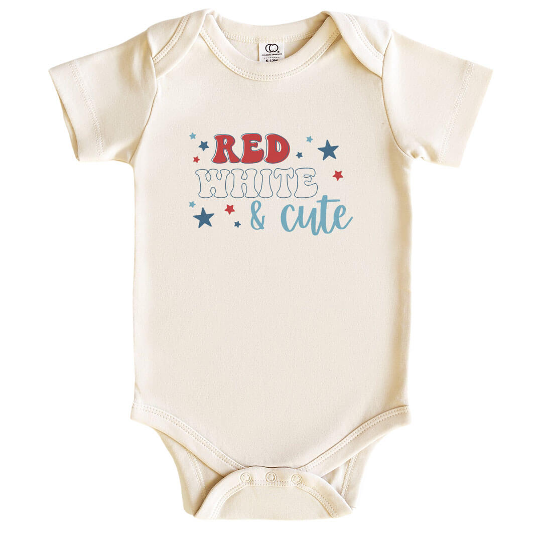  Red, White, & Cute Graphic Bodysuit | Natural、mySite、layawaytickets