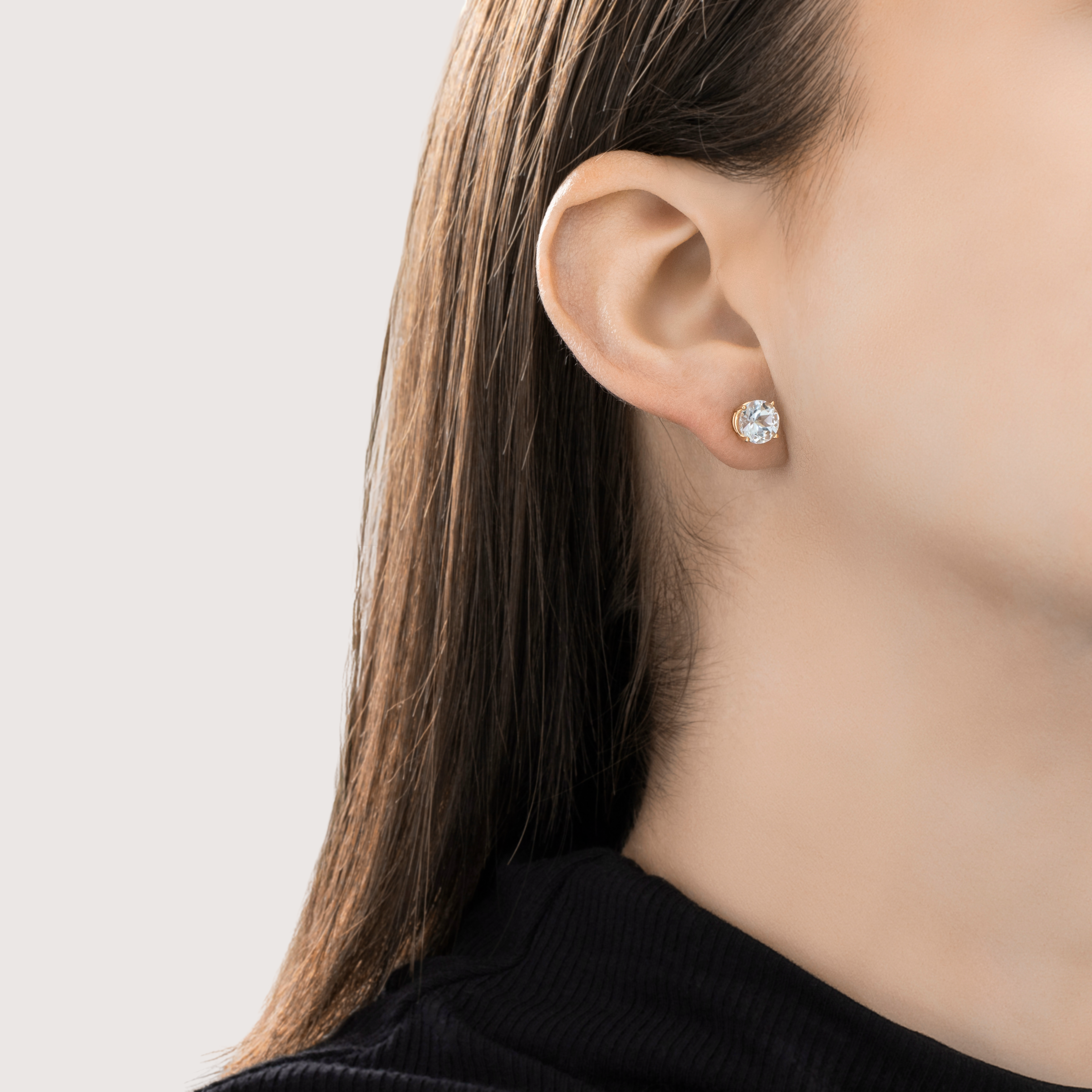 Vintage 14k Yellow Gold 2cttw Aquamarine Sparkling Stud Earrings、mySite、hinf8tx79