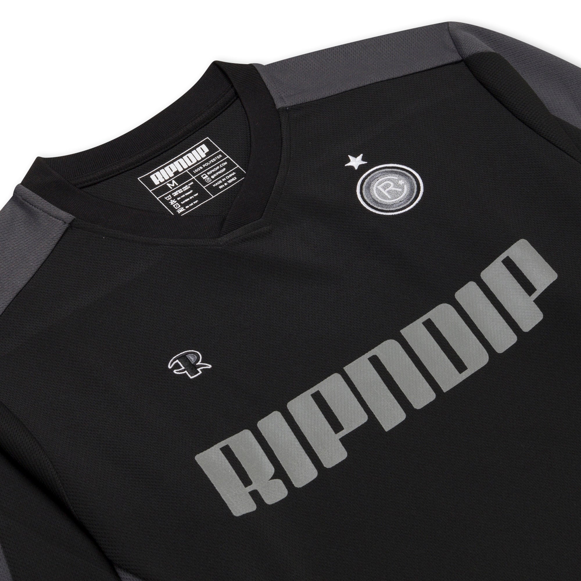  RIPNDIP FC Long Sleeve Soccer Jersey (Black / Charcoal)、mySite、merchandisen