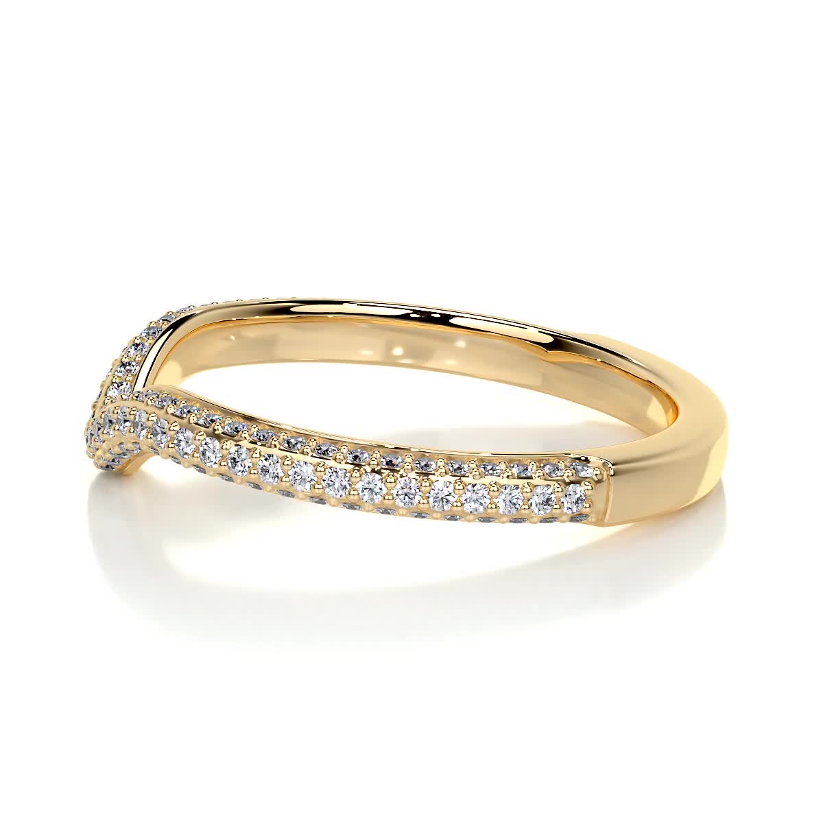 Anastasia Lab Grown Curved Wedding Ring (0.75 Carat) -18K Yellow Gold、mySite、hinf8tx79