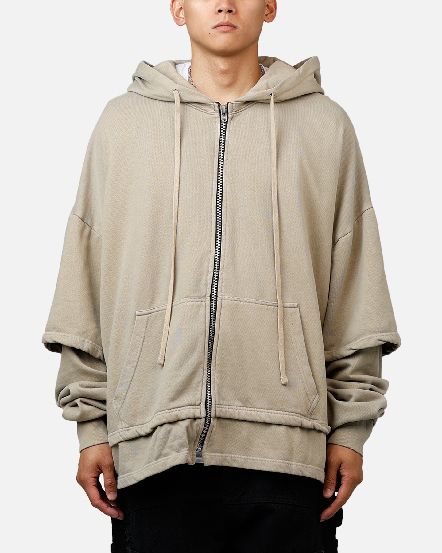 MNML Double Layer Zipper Sweater Washed Earth、mySite、zt4zffjzw