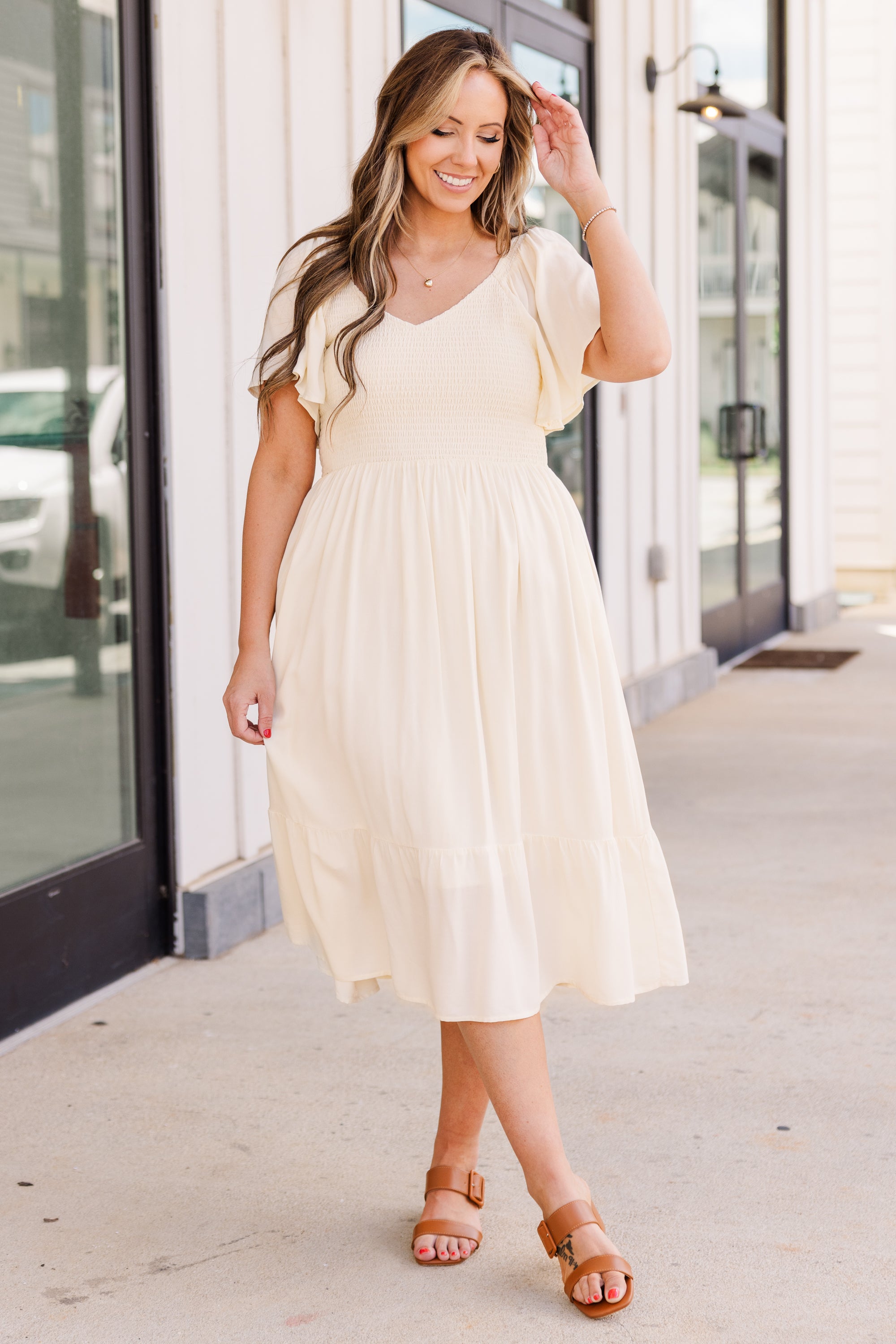  Can't Be Outdone Dress, Cream、mySite、justintrudeaud