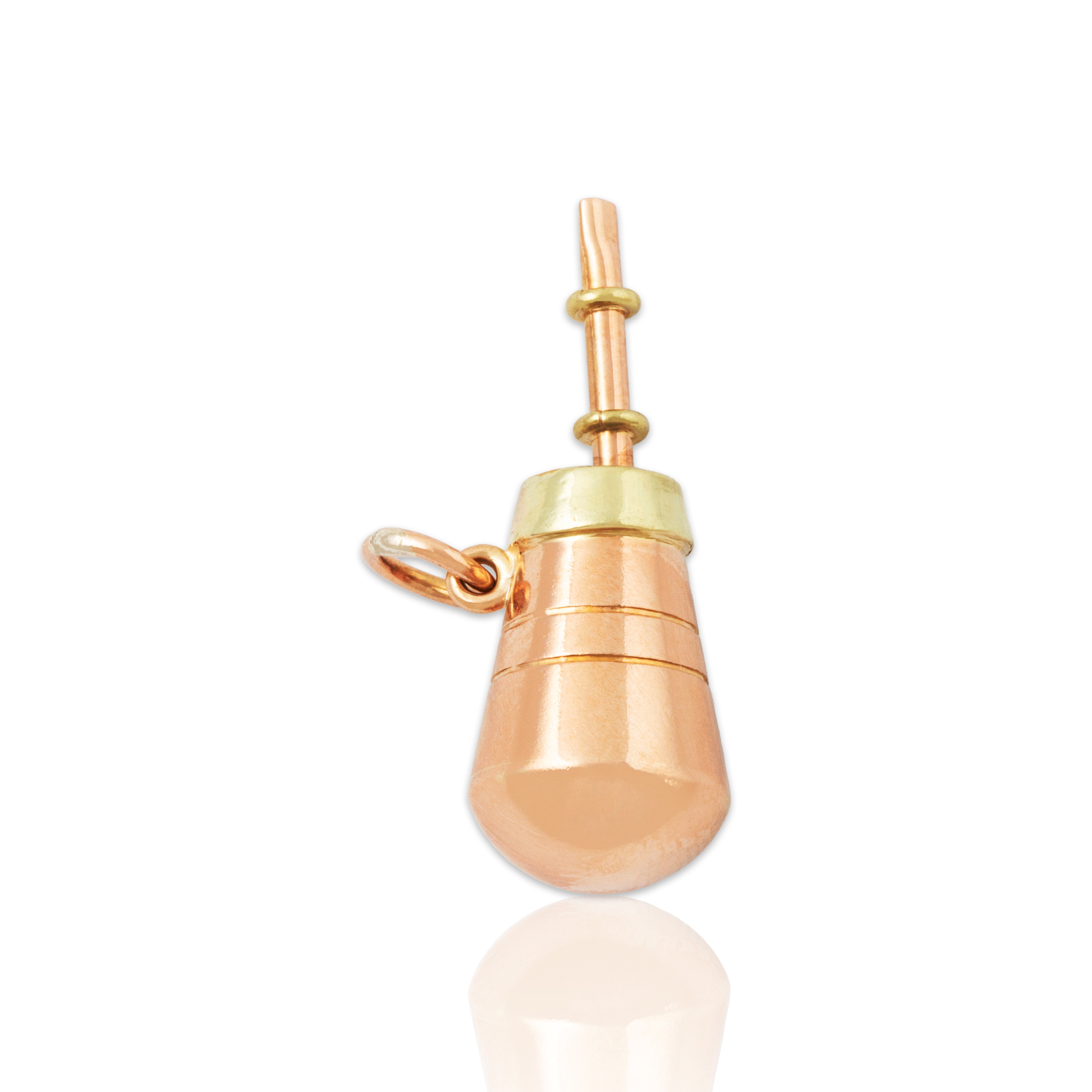 Vintage 18k Rose & Yellow Gold Articulated Yerba Mate Cup And Straw Pendant、mySite、hinf8tx79