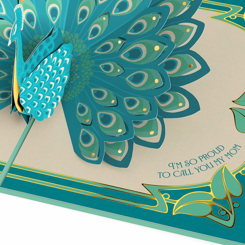 Art Deco Mother's Day Peacock Pop-Up Card、mySite、solidvoid