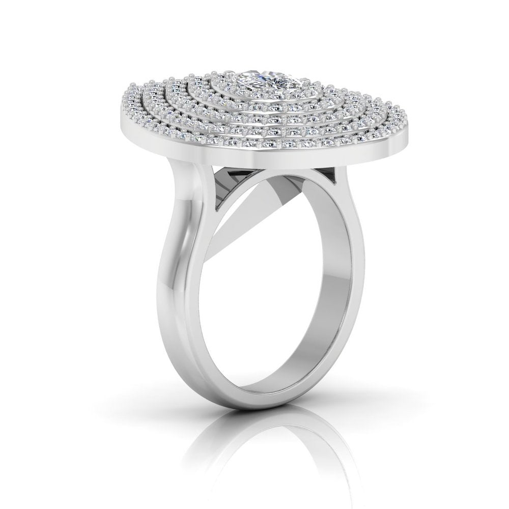 5-Row Pear Cluster Moissanite Engagement Ring、mySite、hinf8tx79