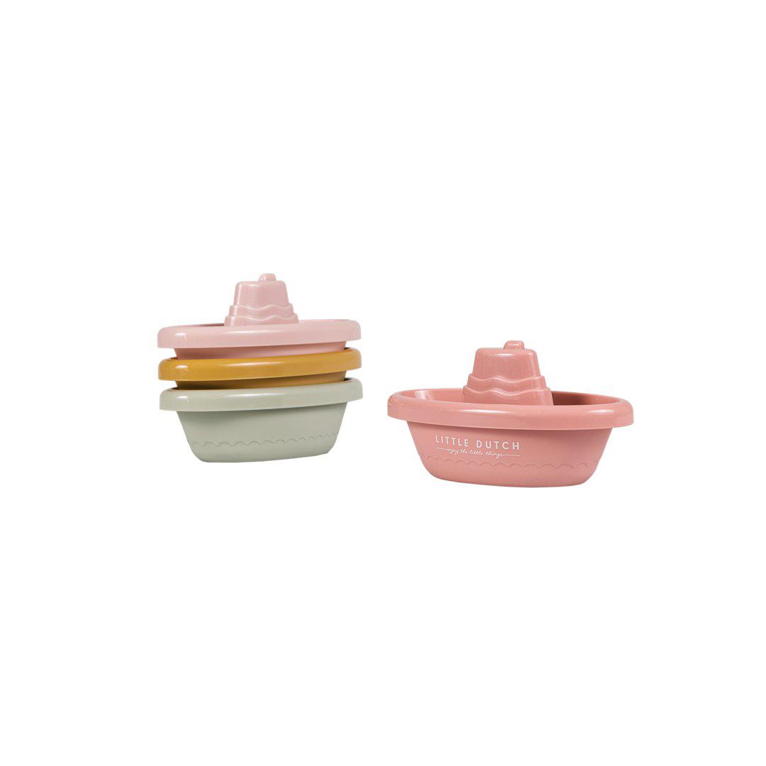  Little Dutch Stackable Bath Boats - Pink、mySite、merchandisen