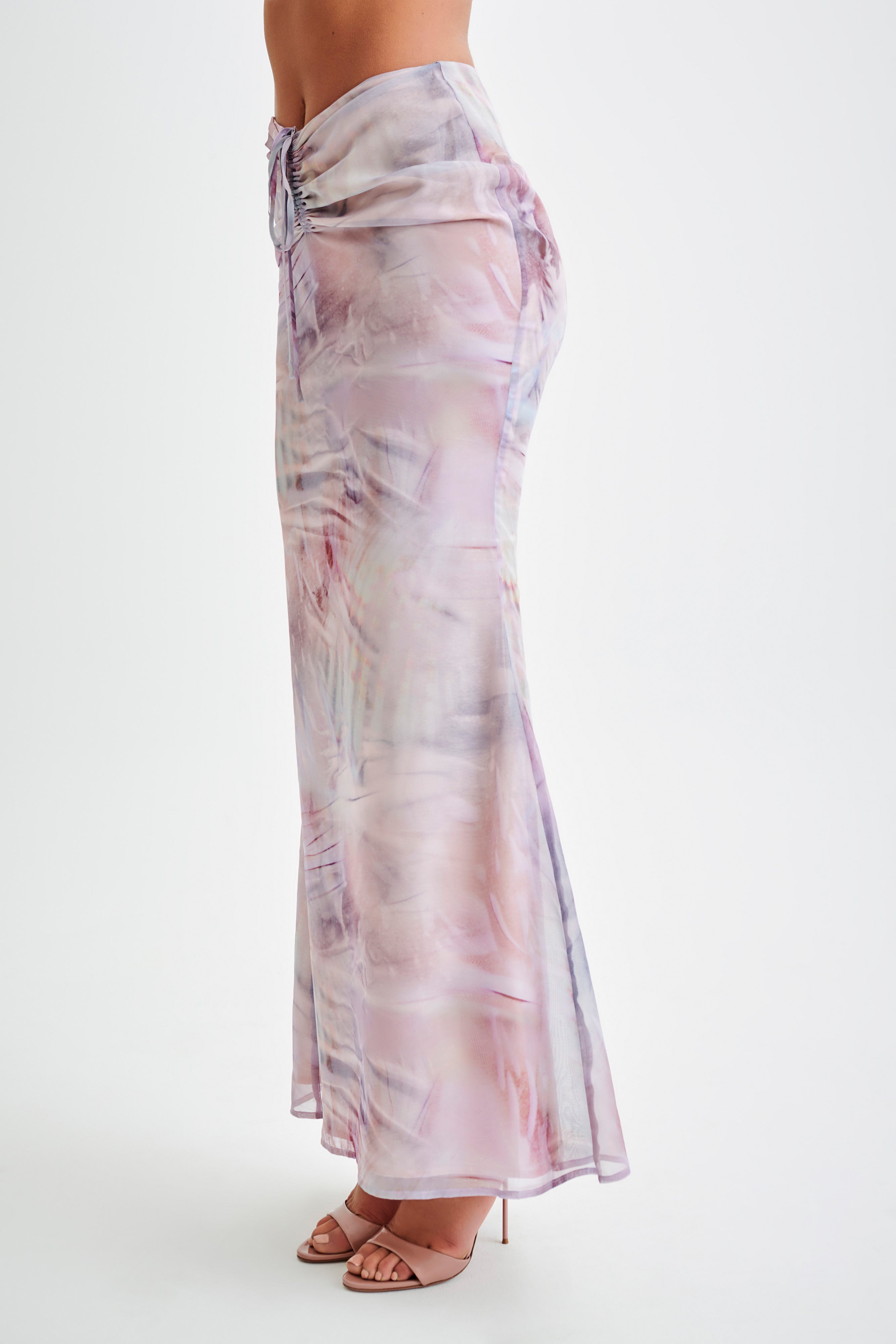 Ursula Ruched Maxi Skirt - Mermaid Shell Print、mySite、solidvoid