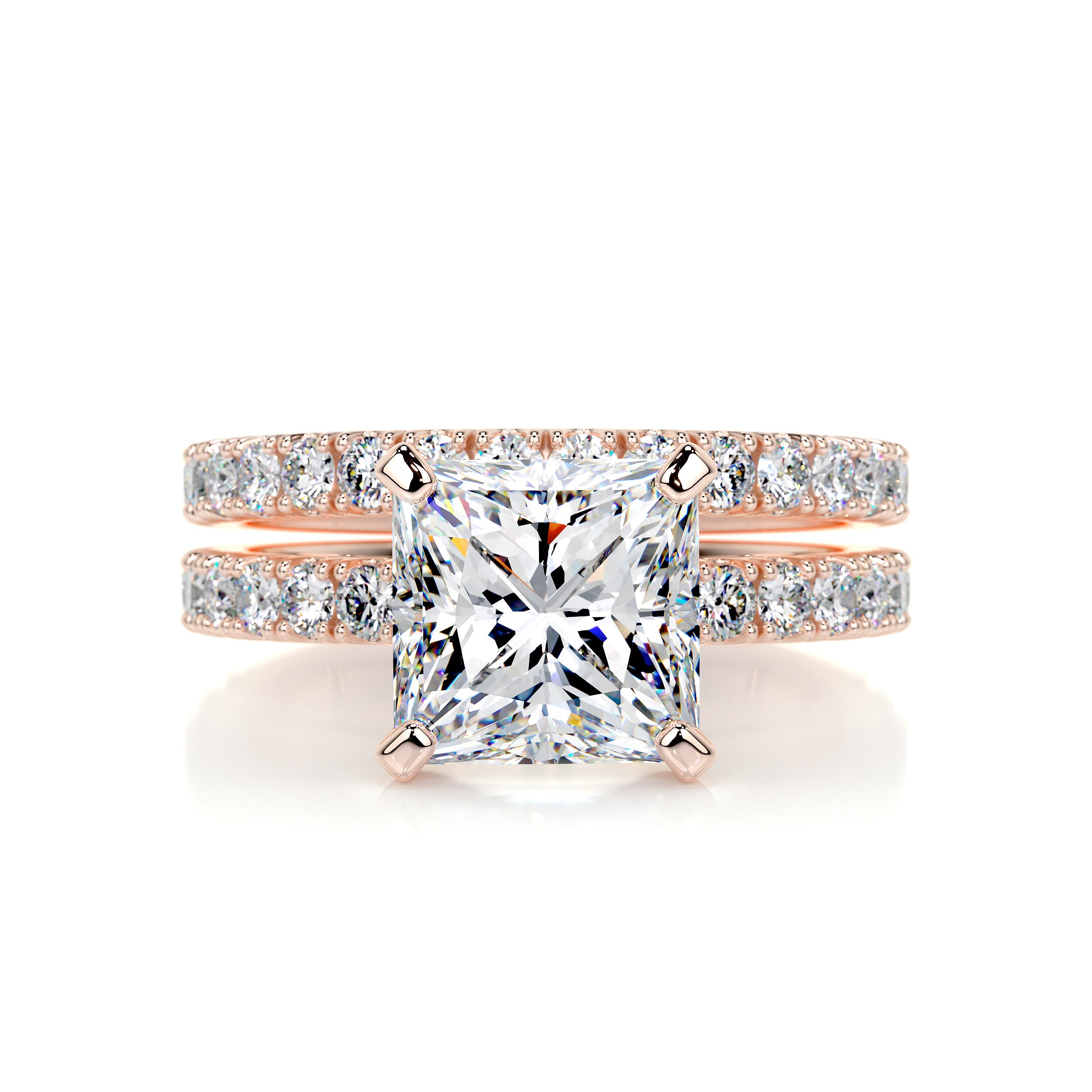 Blair Moissanite & Diamonds Bridal Set -14K Rose Gold、mySite、hinf8tx79