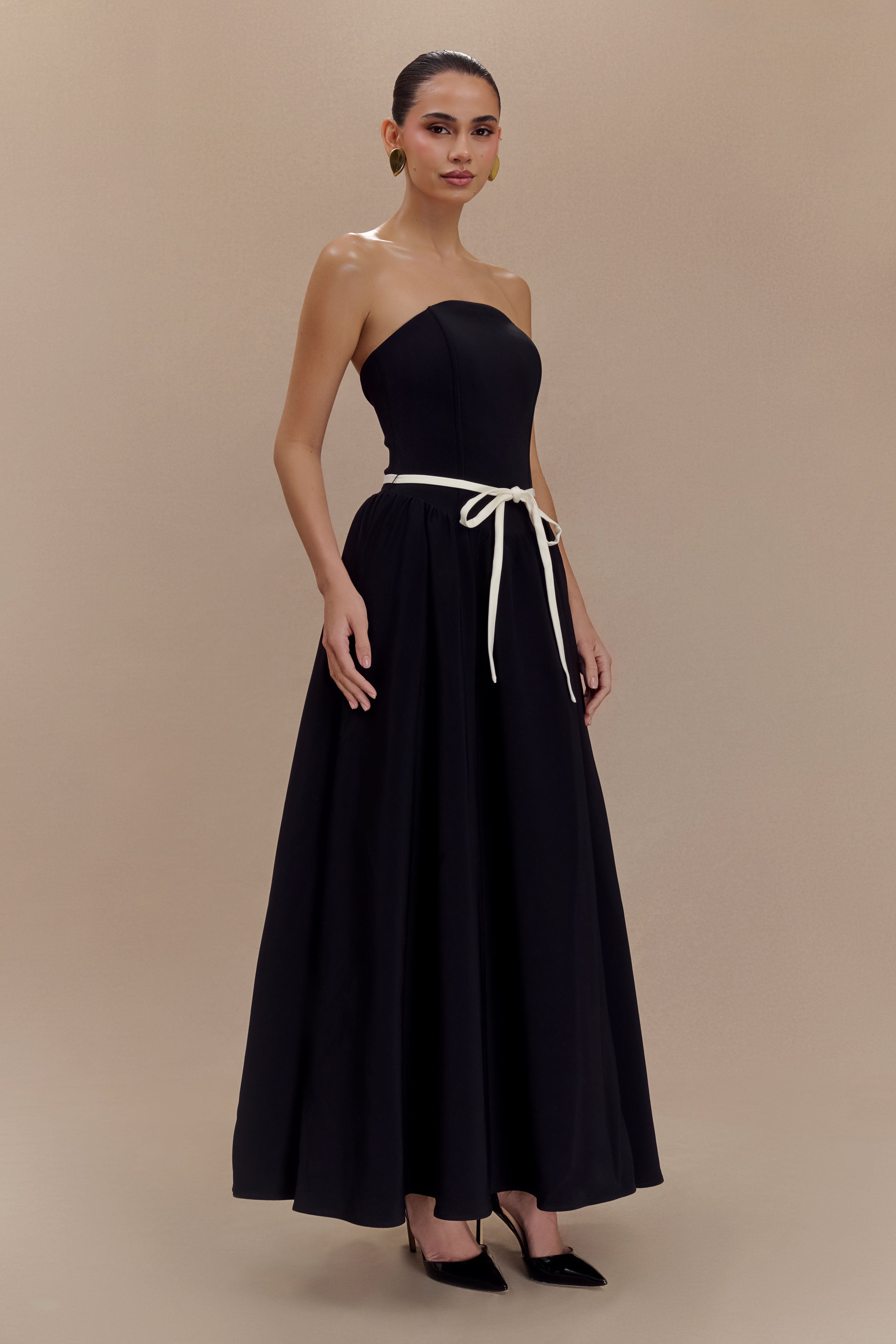 Penny Strapless Contrast Midi Dress - Black & White、mySite、solidvoid