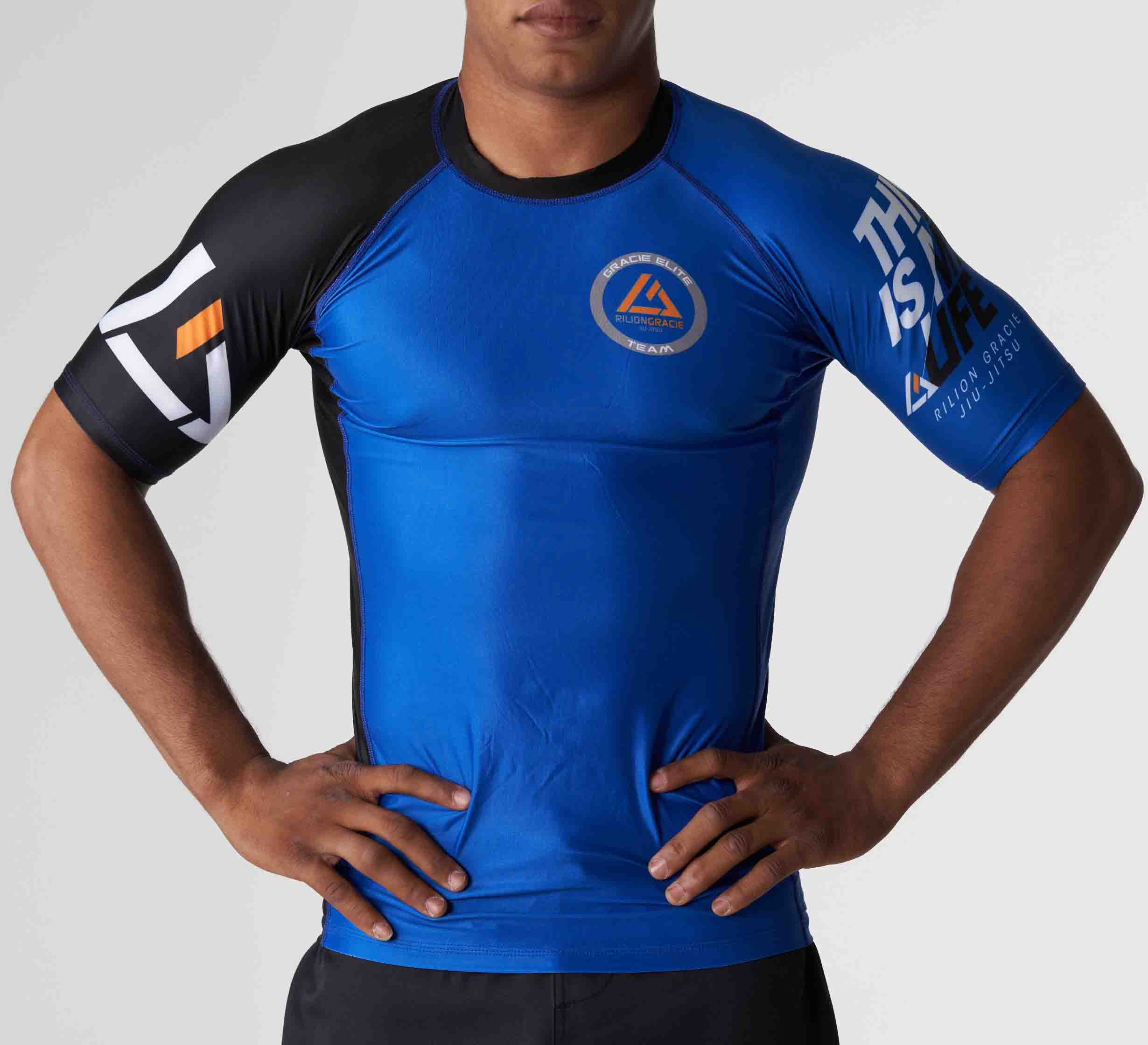 Rilion Gracie Ranked Short Sleeve Rashguard Blue、mySite、gigharbornorthrealestate