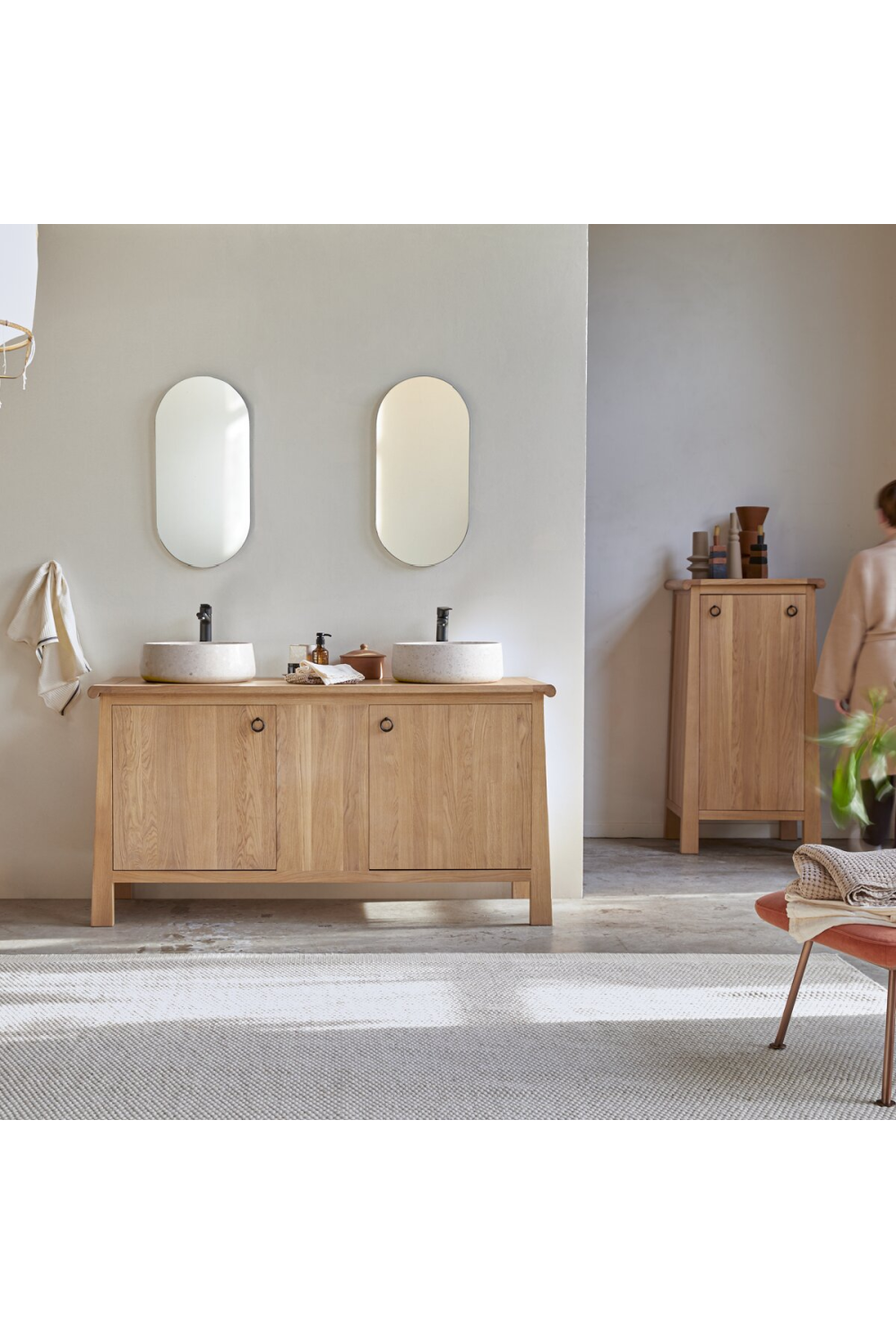 Solid Oak Vanity Unit | Tikamoon Volute、mySite、neckold