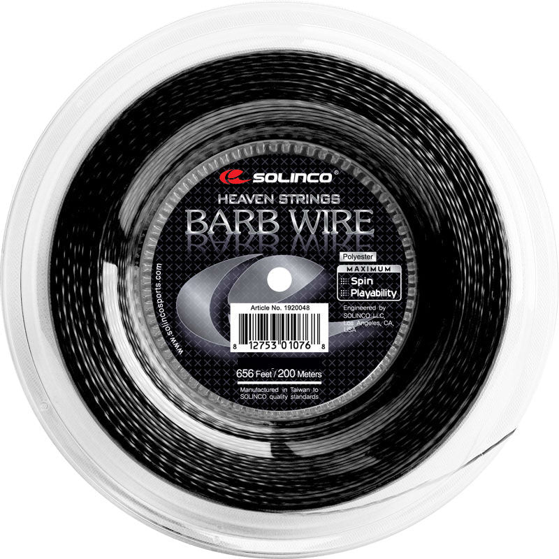 Solinco Barb Wire 17/1.20 Tennis String Reel (Black)