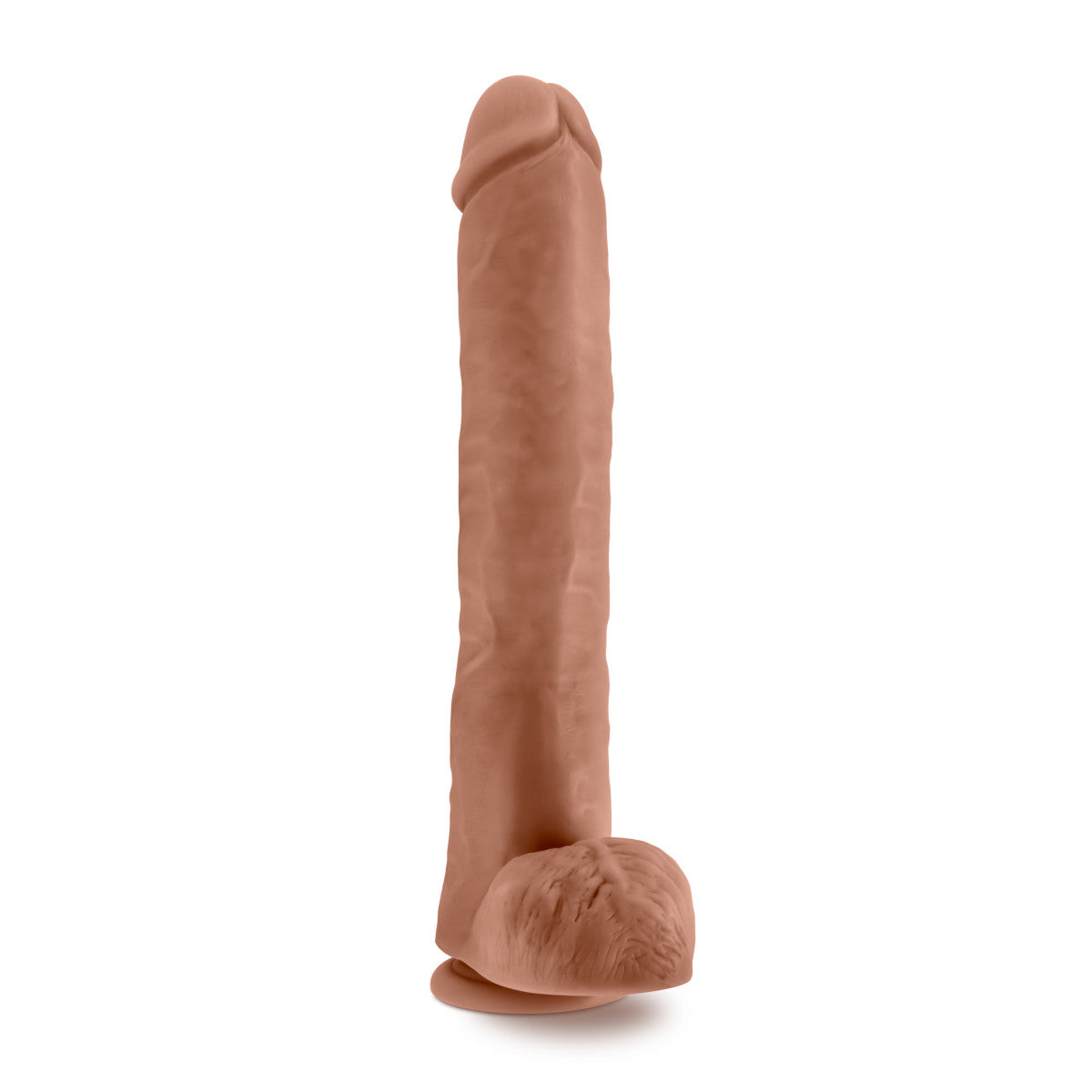 Au Naturel By Blush® | Daddy Realistic Mocha 14-Inch Long Dildo With Balls & Suction Cup Base、mySite、bottomscart