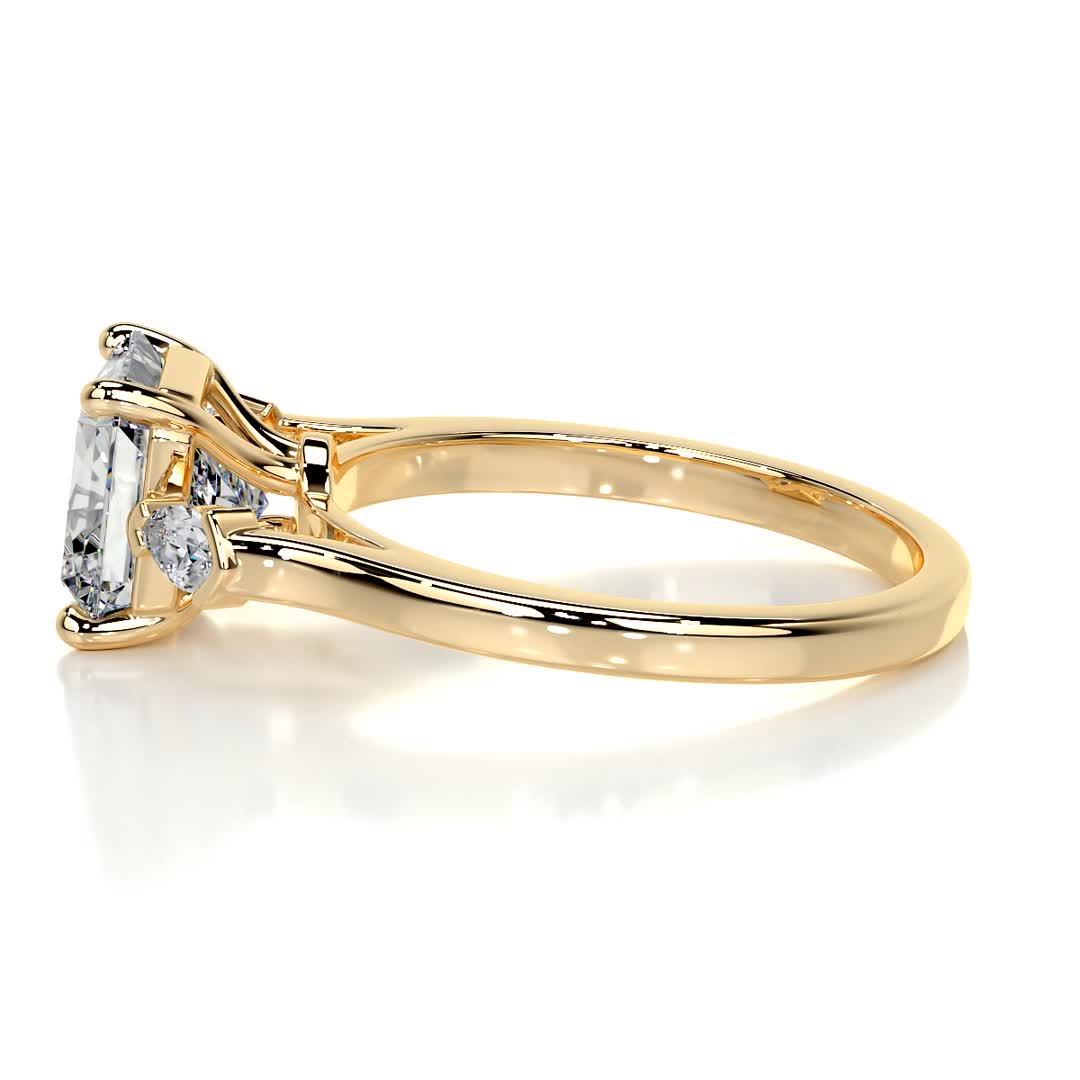 Mindy Moissanite & Diamond Ring -18K Yellow Gold、mySite、hinf8tx79