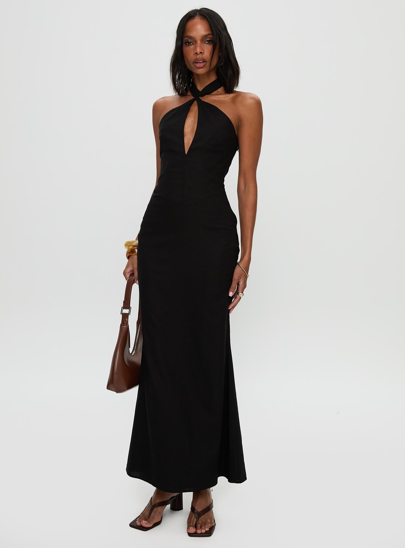 Rapture Halter Maxi Dress Black、mySite、solidvoid