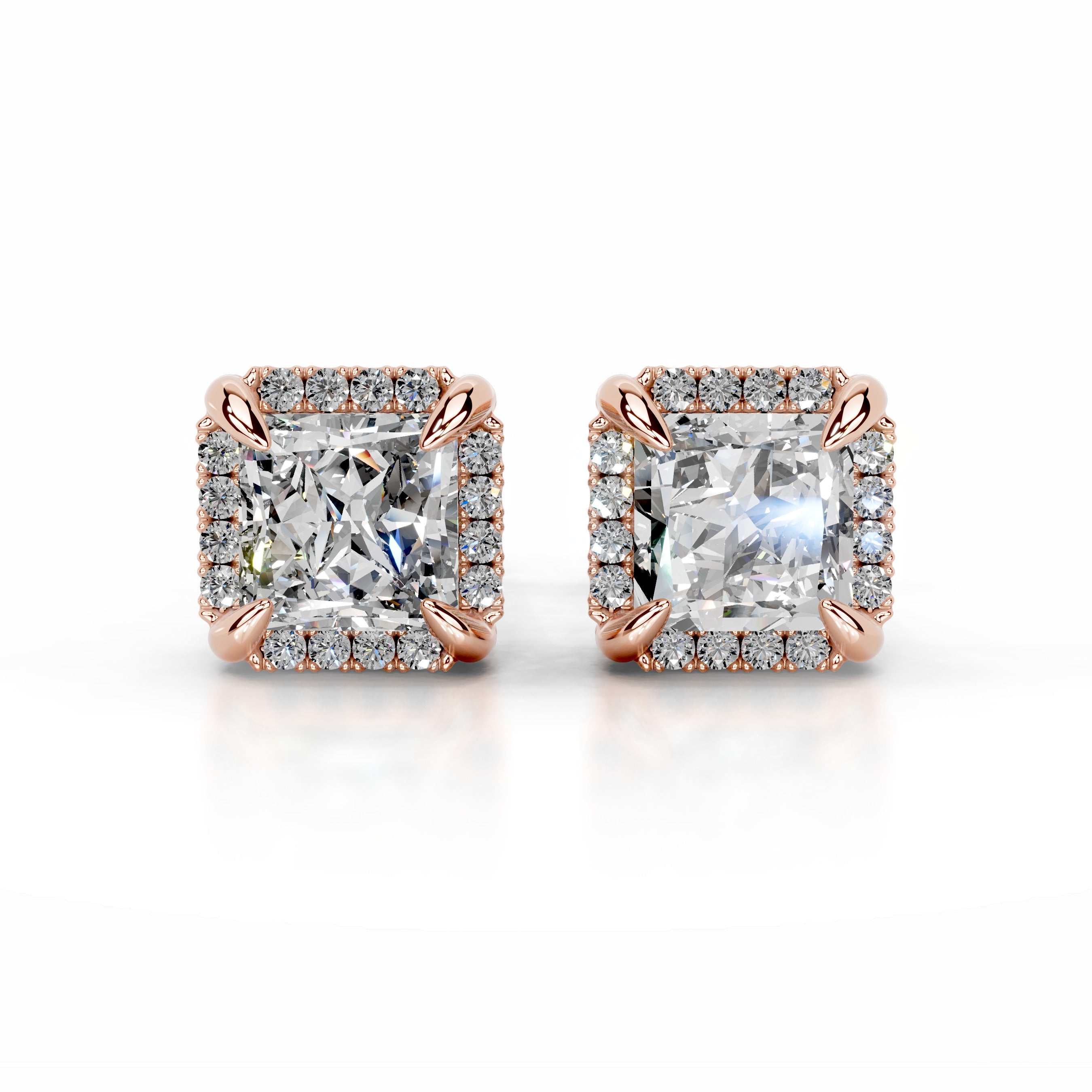Ophelia Diamond Halo Earrings - 14K Rose Gold、mySite、hinf8tx79