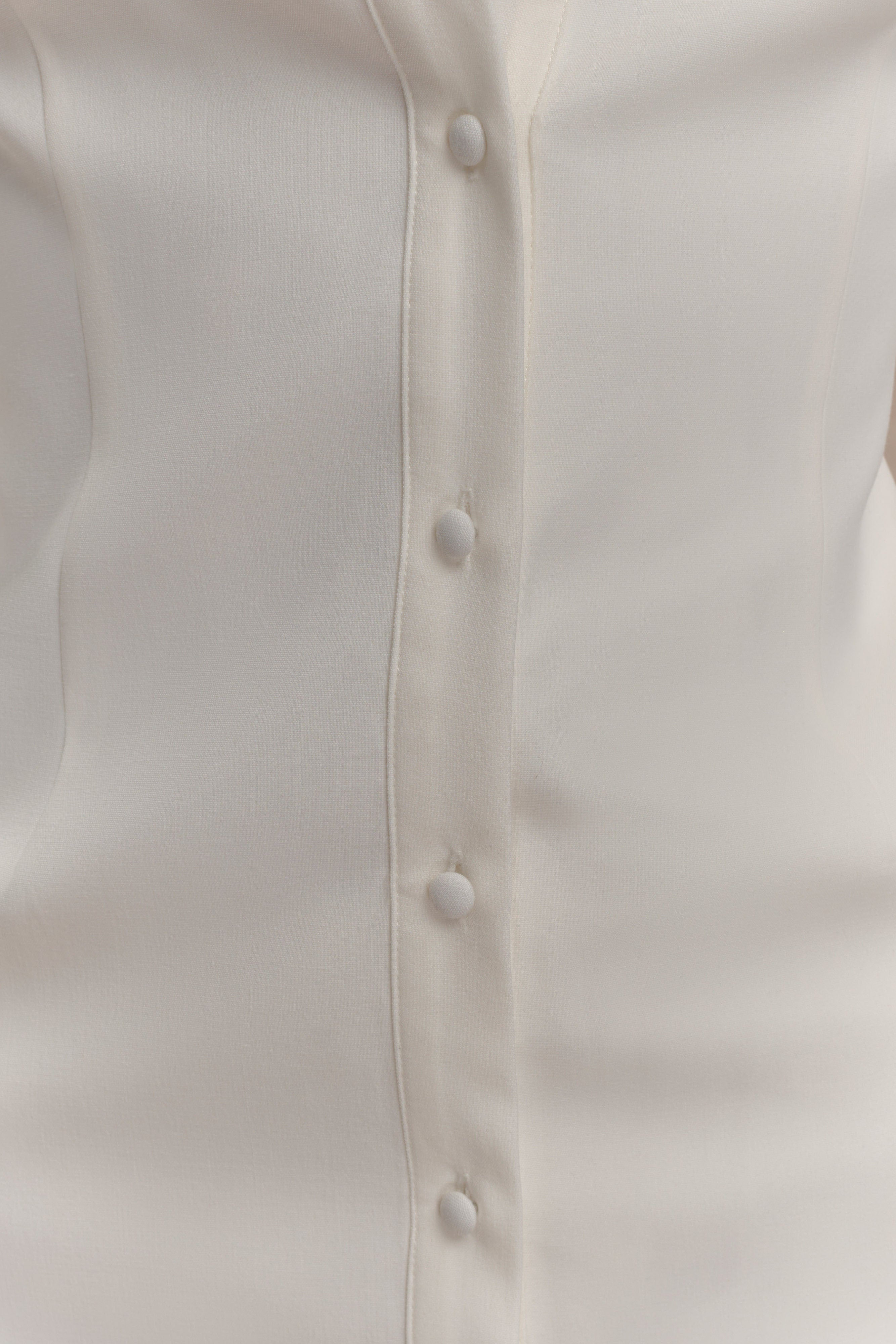 Dorian Fitted Shirt Midi Dress - White、mySite、solidvoid