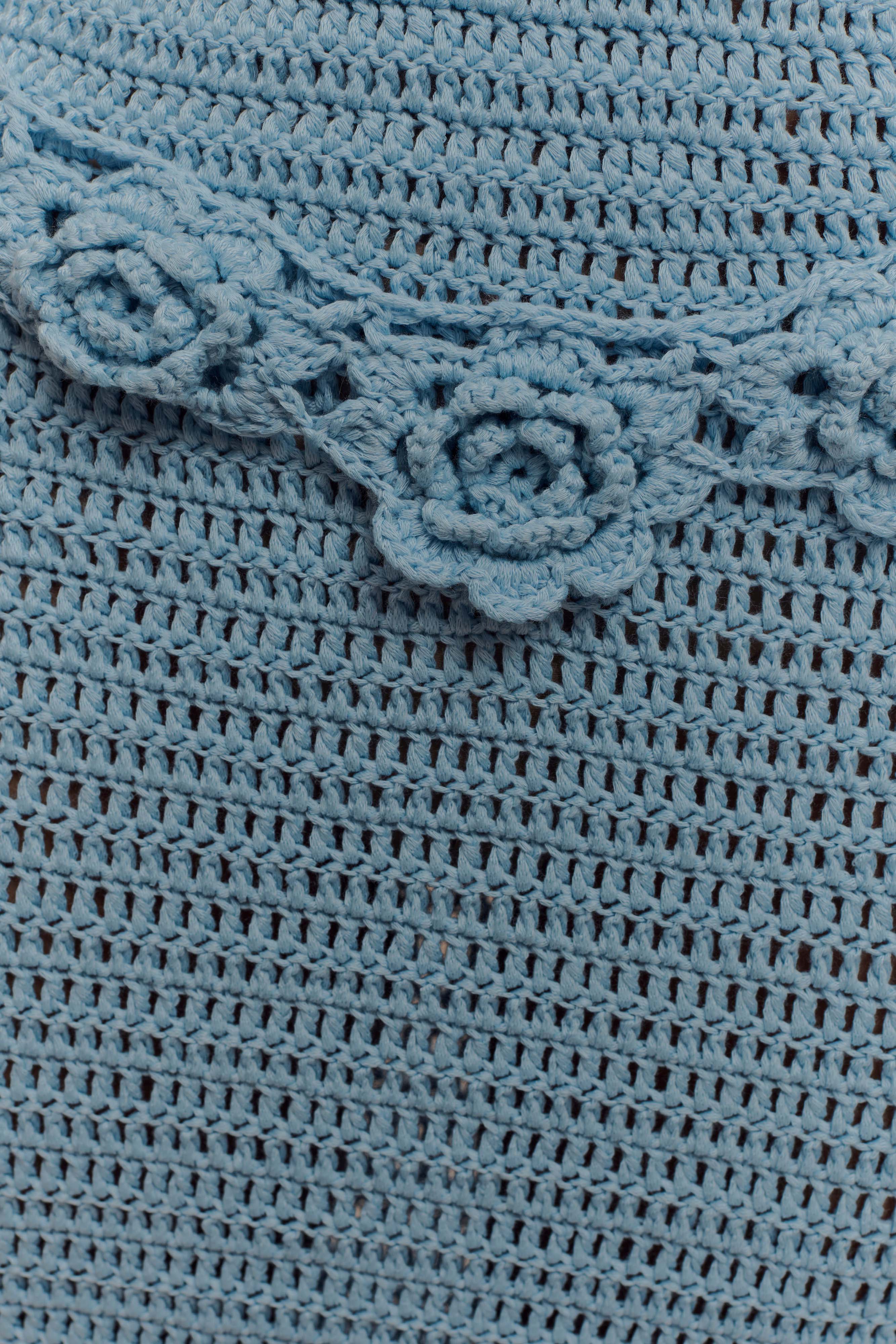 Teagan Floral Hand Crochet Midi Dress - Blue、mySite、solidvoid